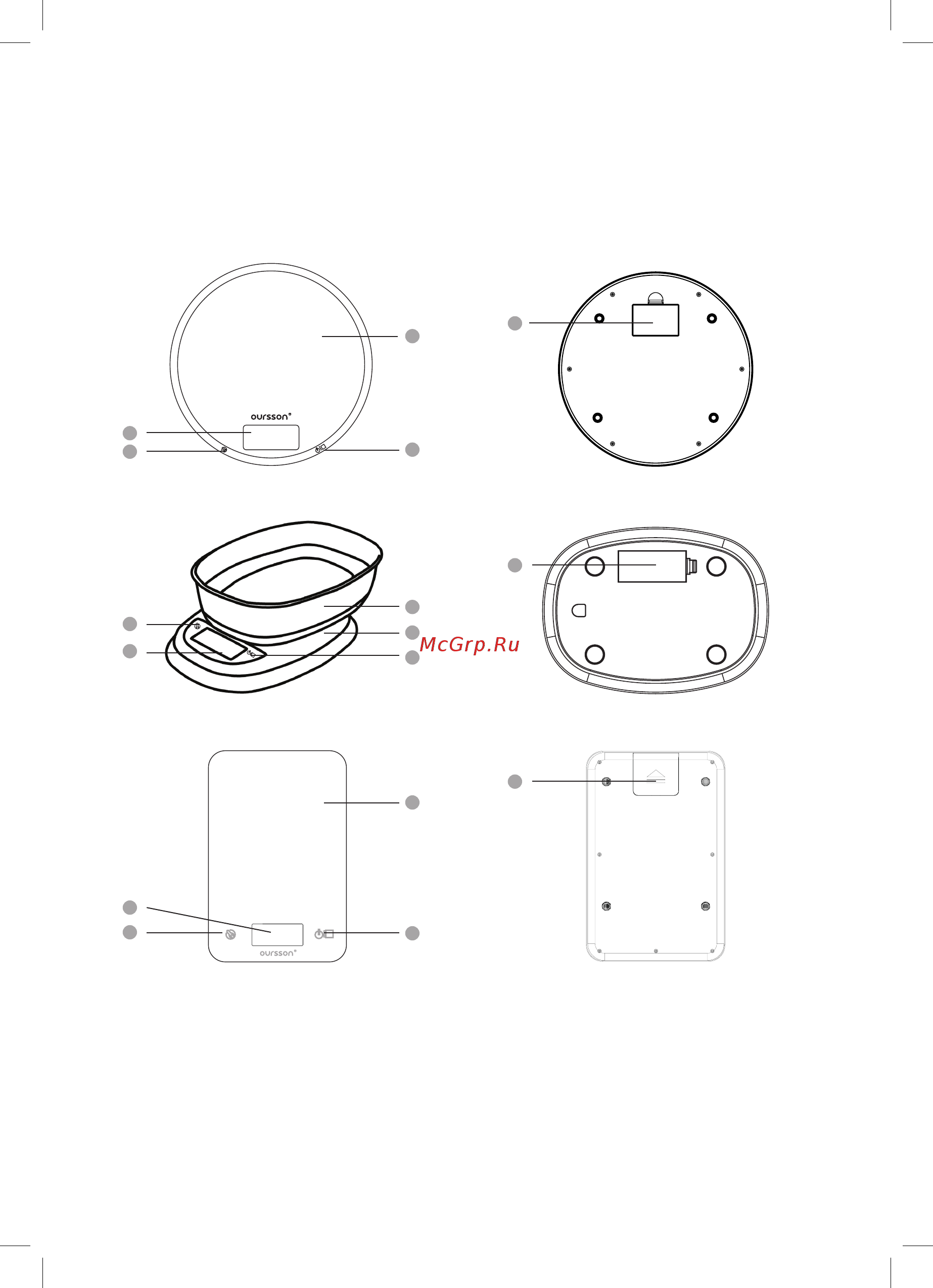 Oursson KS5003GD/GA [5/16] Граммы g фунты lb миллилитры ml унции oz