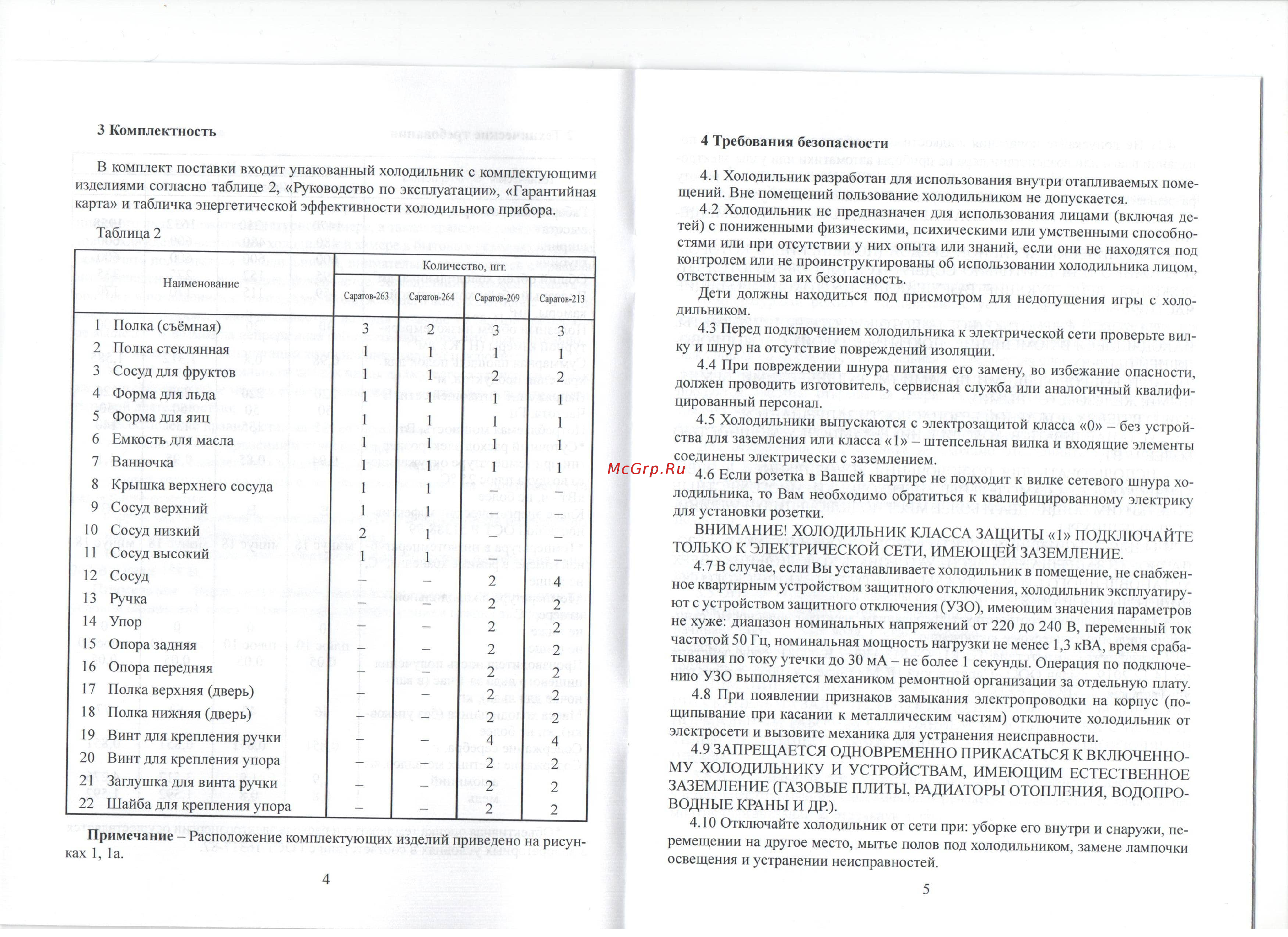 Саратов 209 Белый Инструкция по эксплуатации онлайн [4/11] 377562