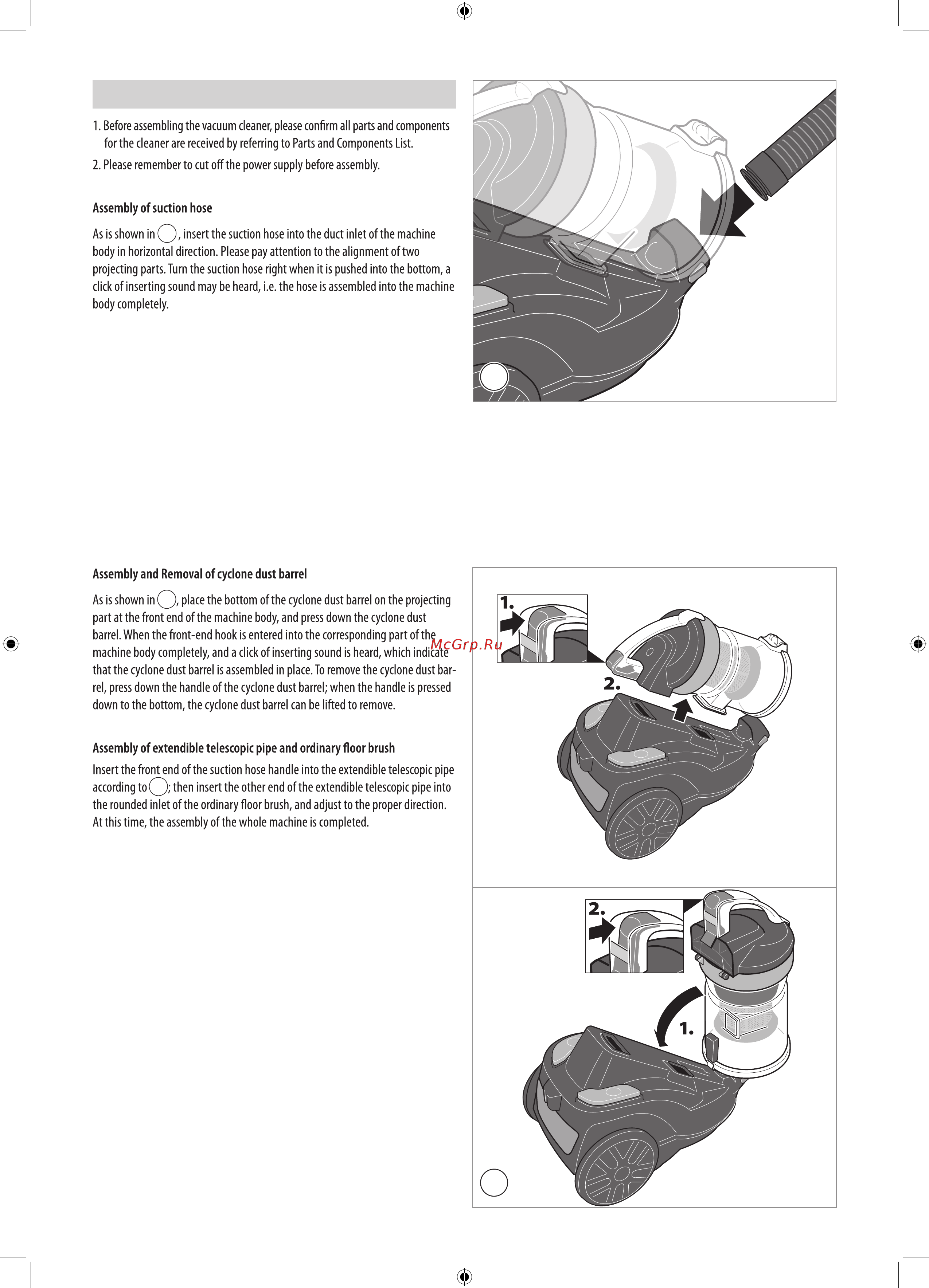 Thomas MULTI CYCLONE PRO 14 ЧЁРНЫЙ/КРАСНЫЙ [22/28] Assembly instructions