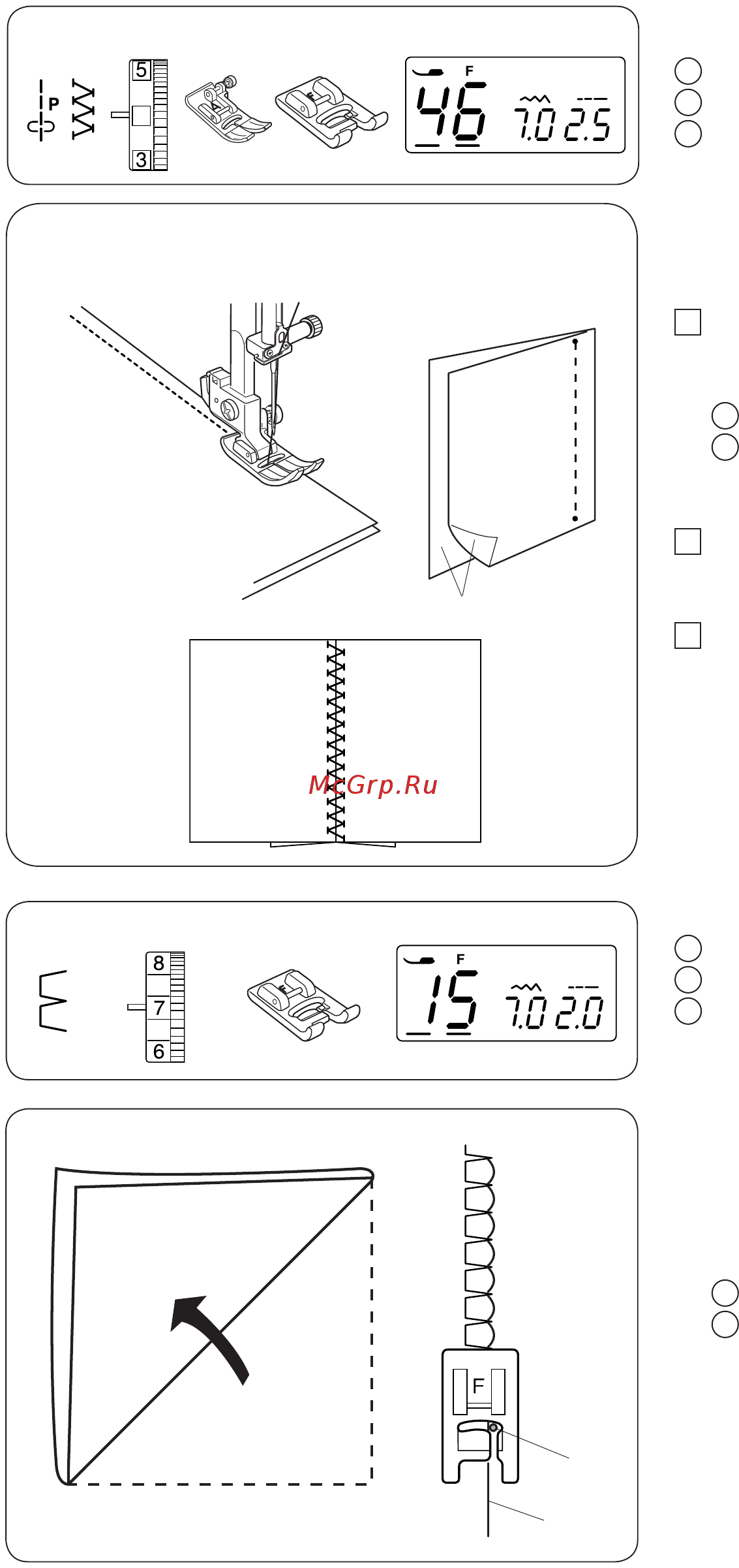 Janome 4100L [46/58] 3 to 6 e zigzag foot a