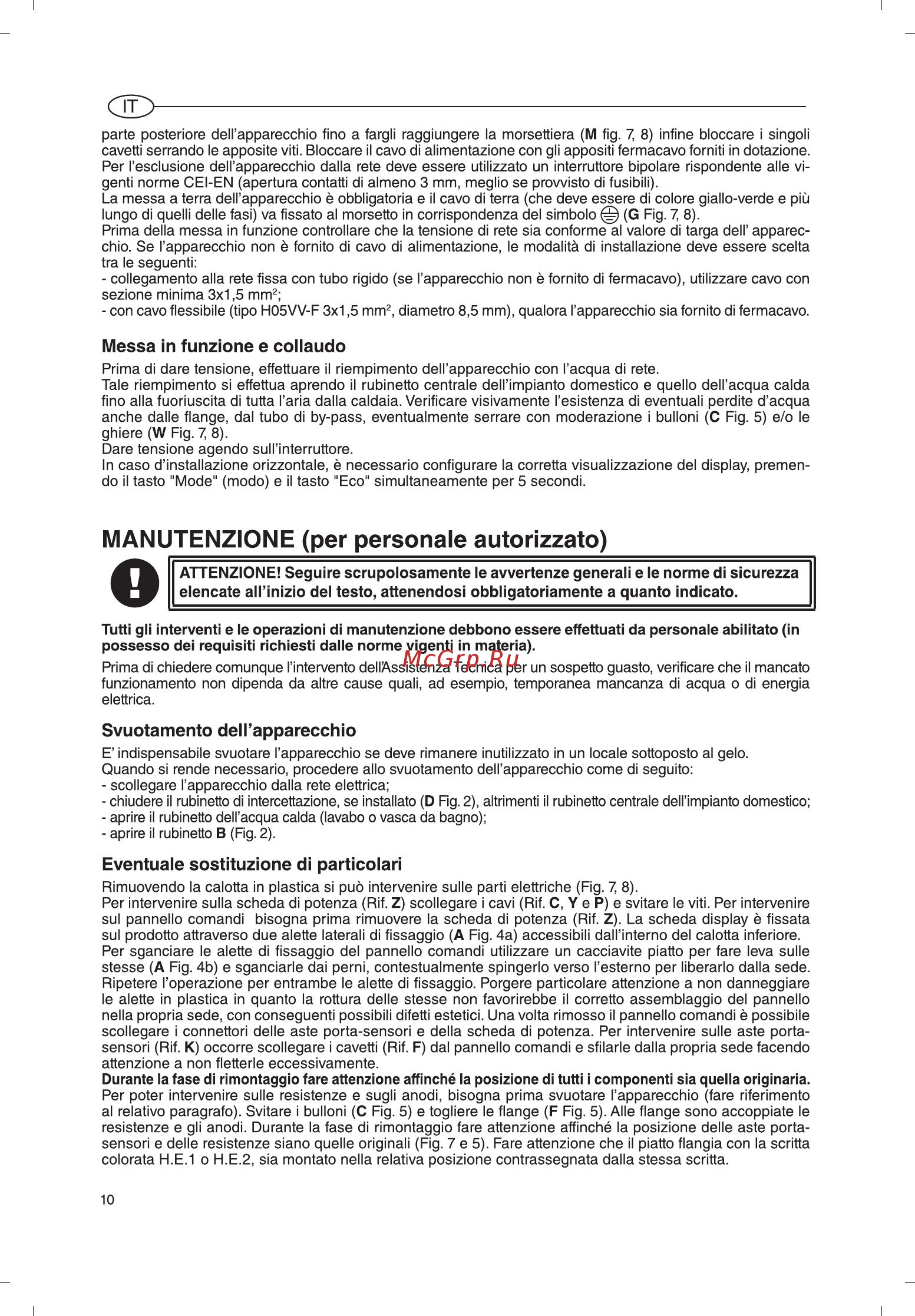 Ariston ABS VLS EVO WI-FI 50 Серебристый [10/132] Manutenzione per personale autorizzato