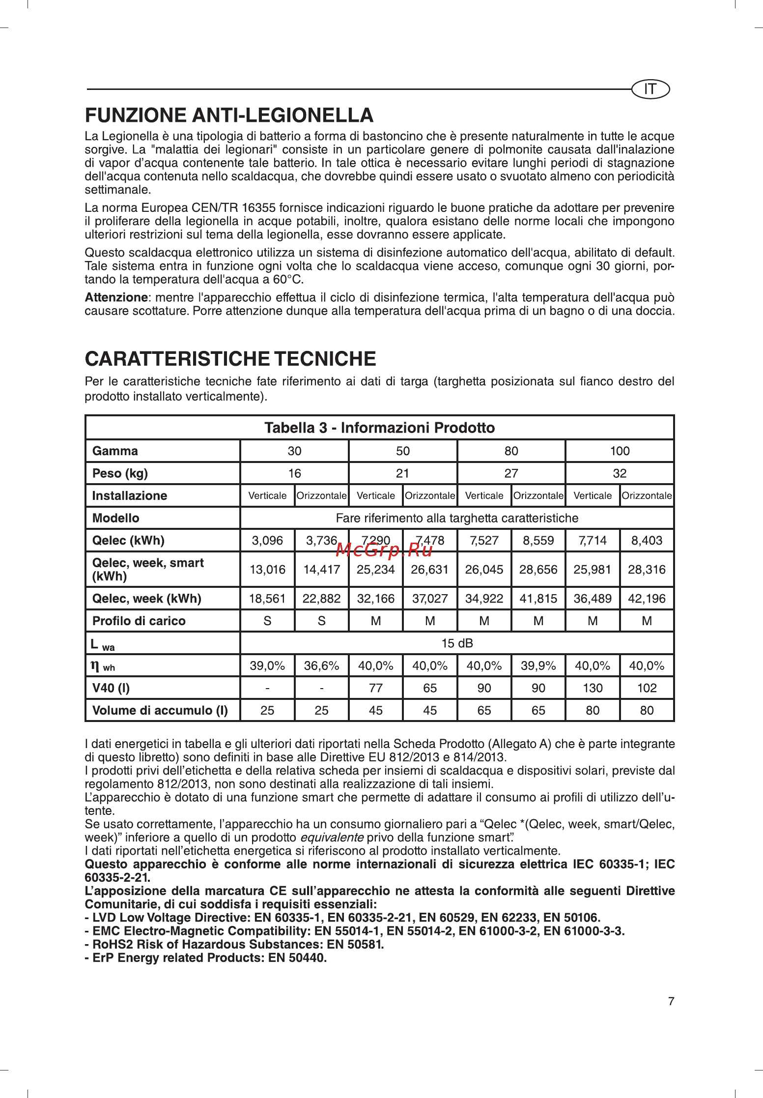 Ariston ABS VLS EVO WI-FI 50 Серебристый [7/132] Caratteristiche tecniche