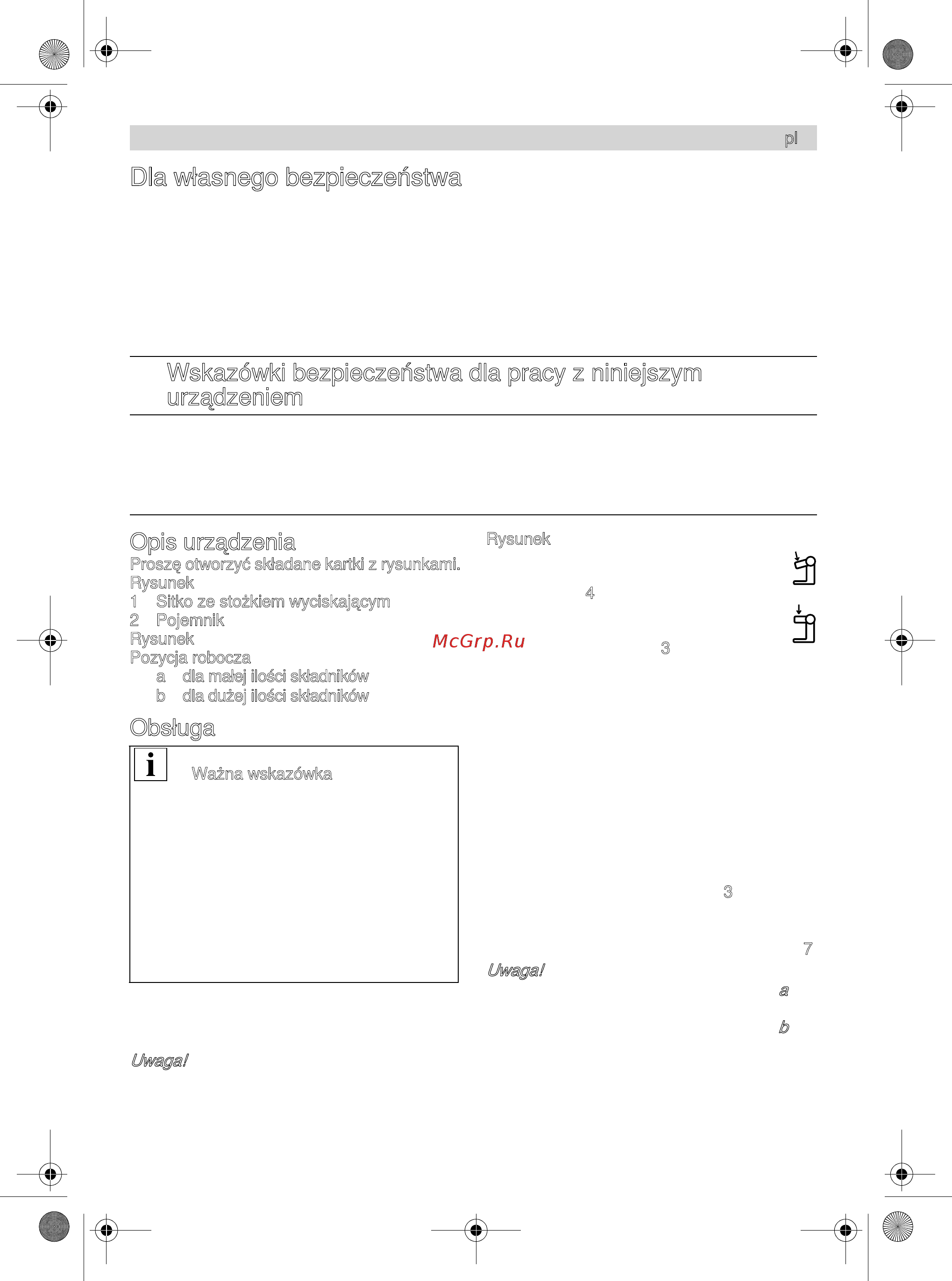 Bosch MUZ8ZP1 [29/40] Dla własnego bezpieczeństwa