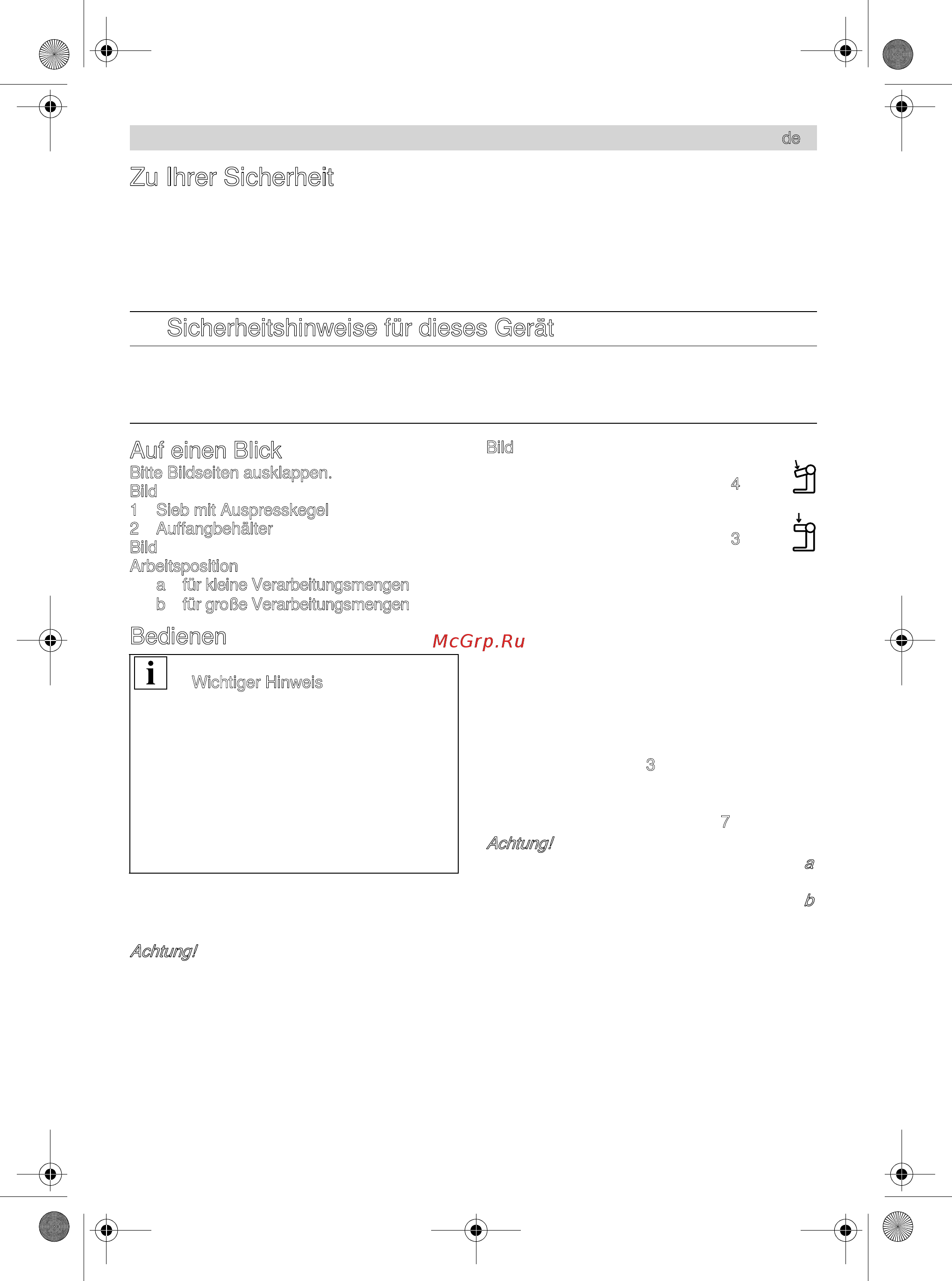 Bosch MUZ8ZP1 [3/40] Zu ihrer sicherheit