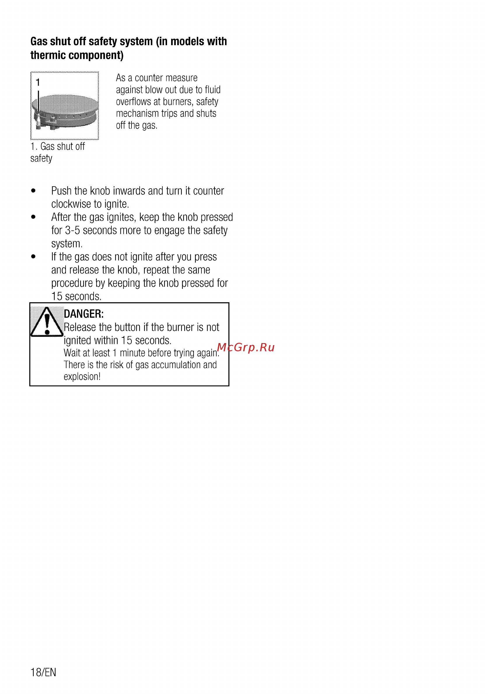 Beko CSG 62000 W [18/100] A danger