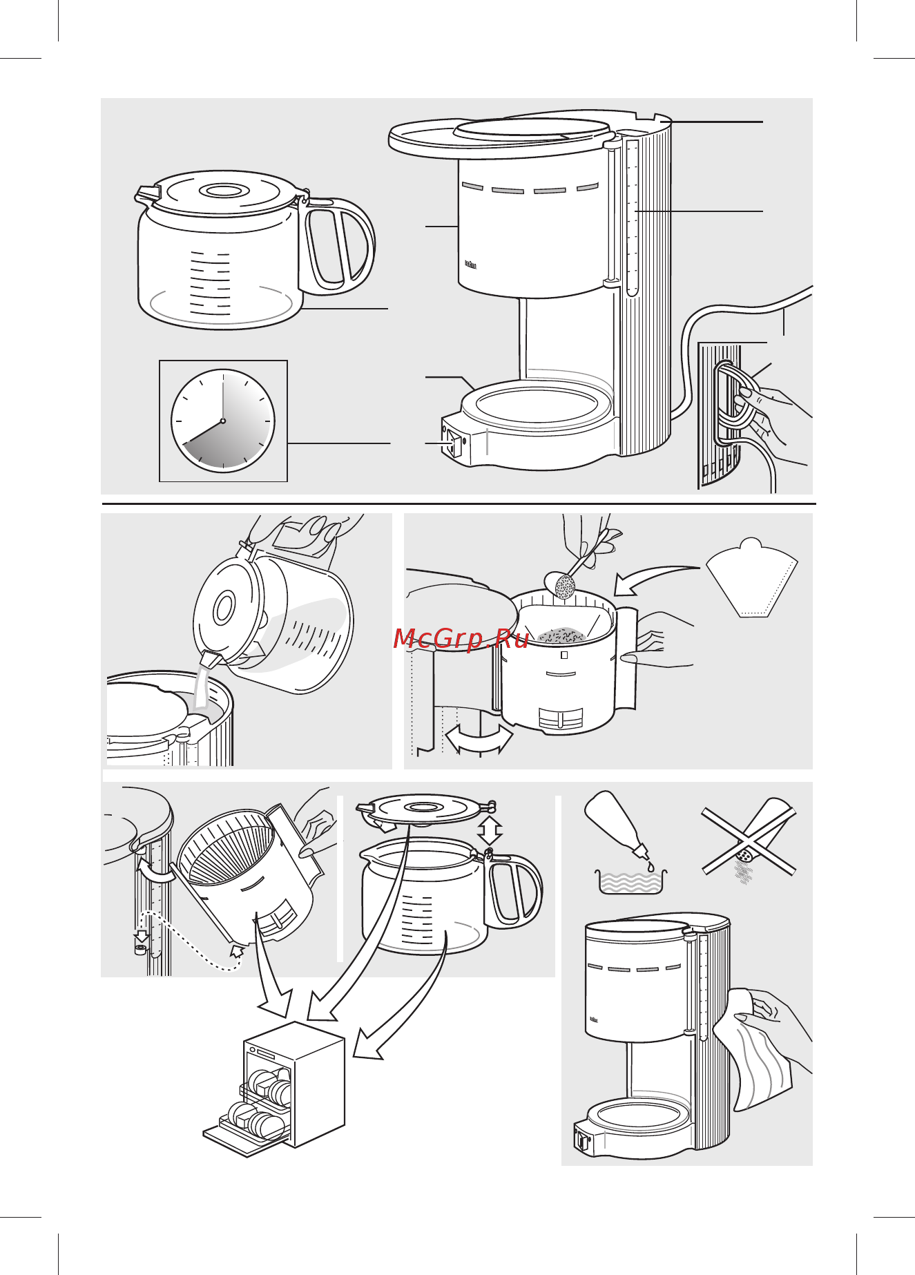 Braun Aromaster Classic KF 47/1 0X13211004 Белый Инструкция по эксплуатации онлайн [3/58] 301123