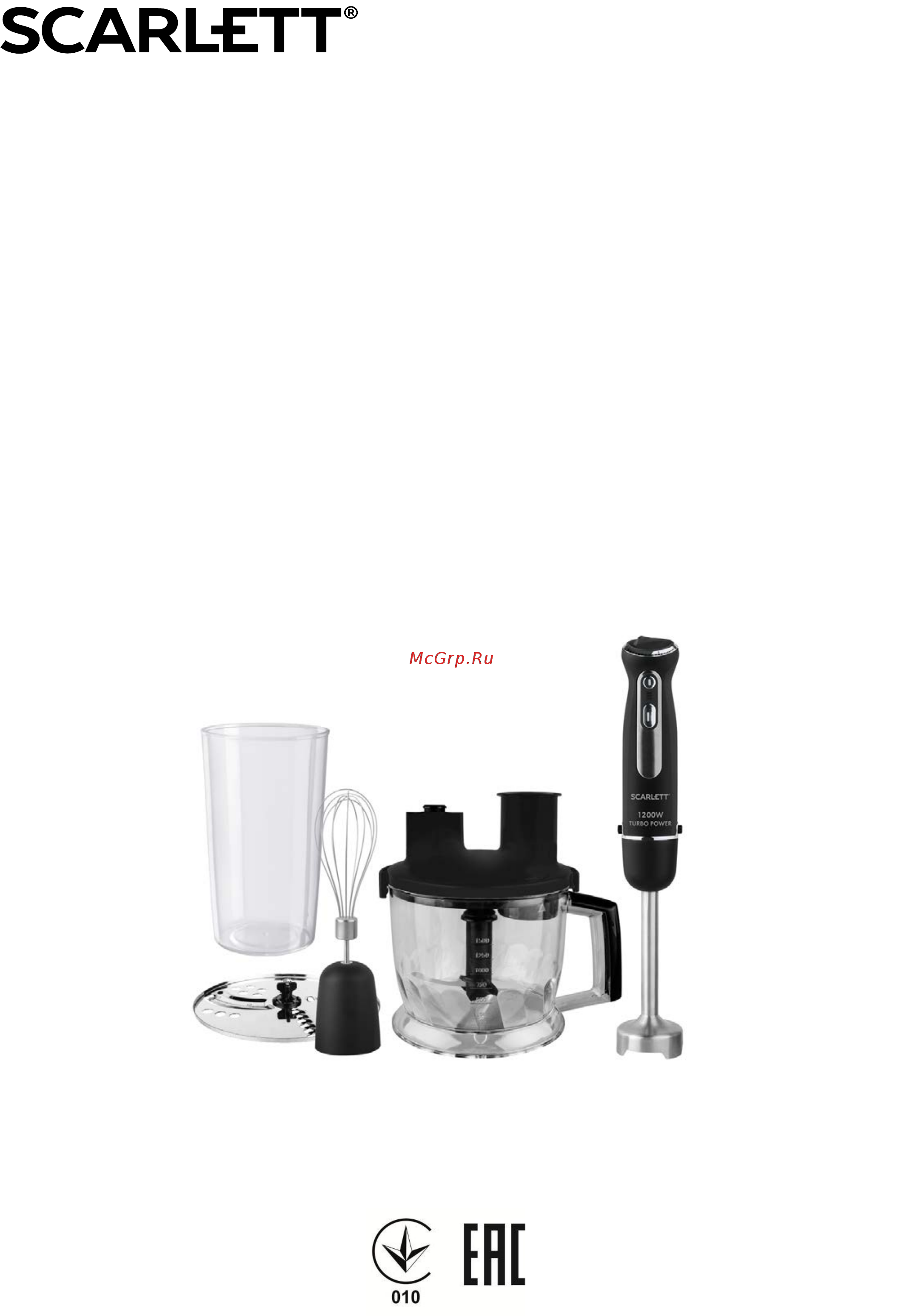 Scarlett SC-HB42K05 Черный Инструкция по эксплуатации онлайн