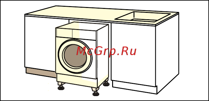 Bosch WIW28540OE [17/60] Встраивание прибора под высокую столешницу