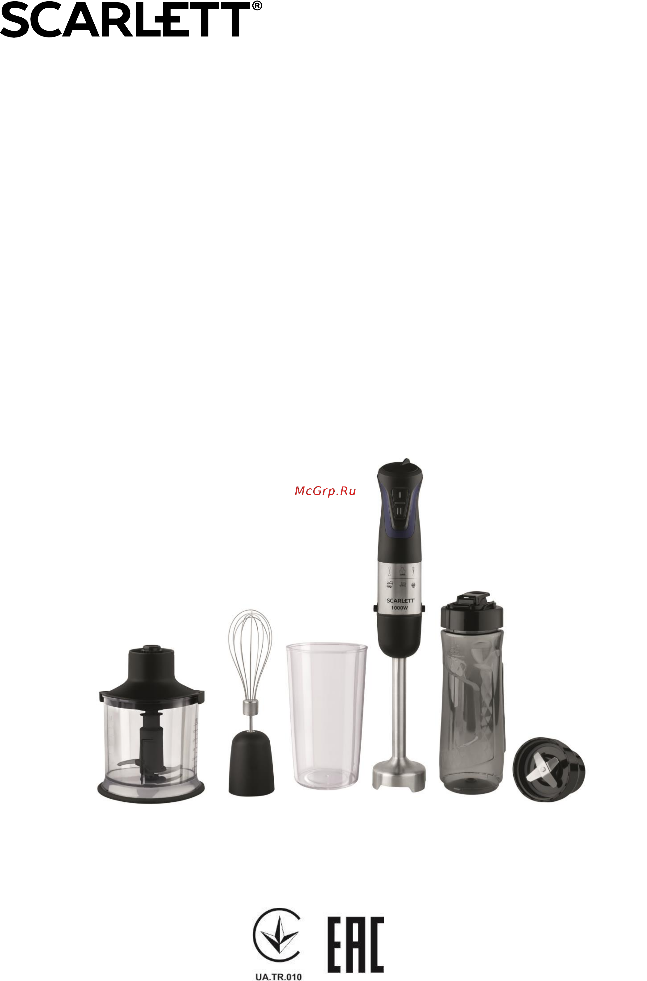 Scarlett SC-HB42M40 Серебристый, черный Инструкция по эксплуатации онлайн