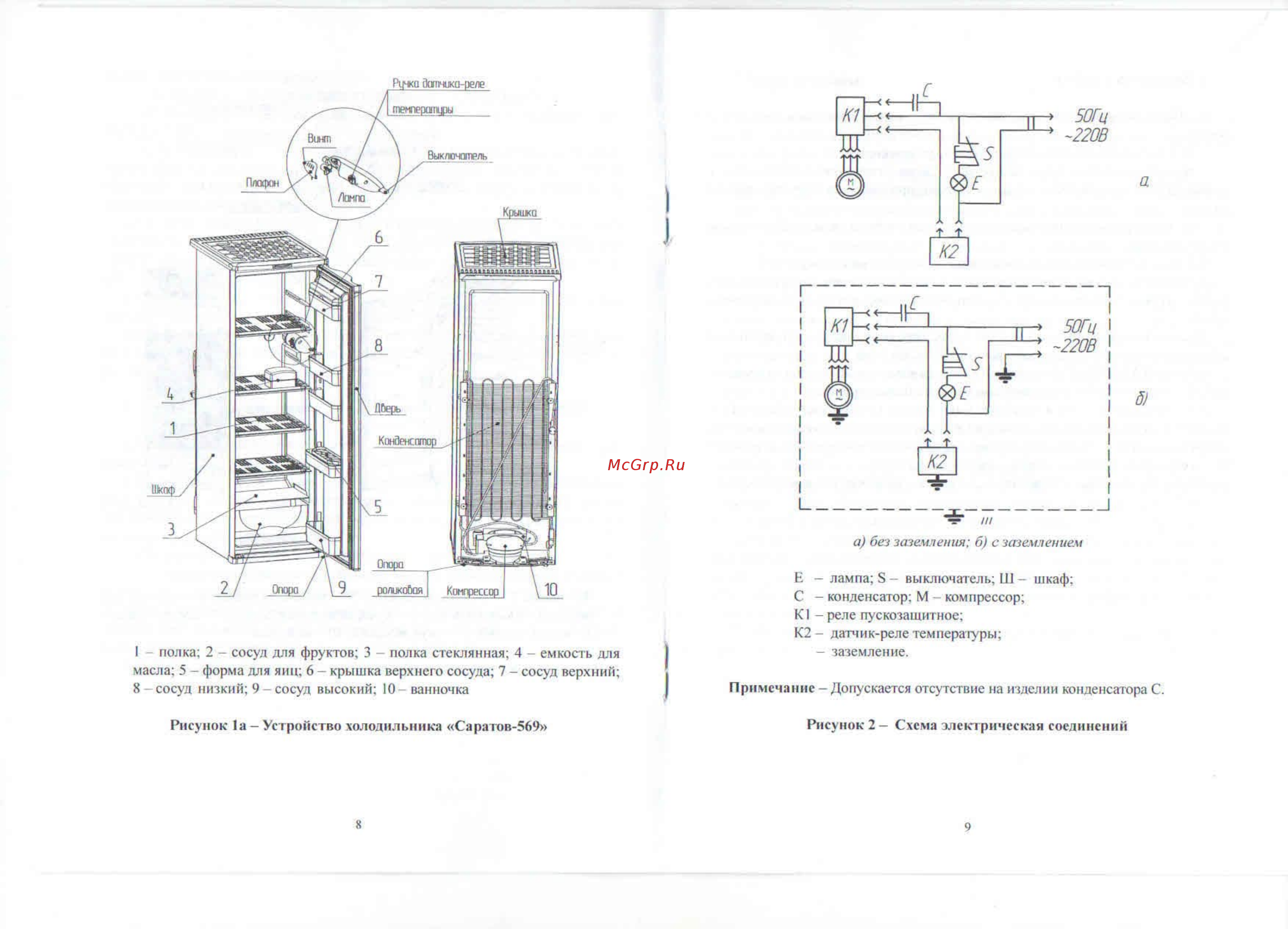 Саратов 550 [6/0] А без заземления б с заземлением
