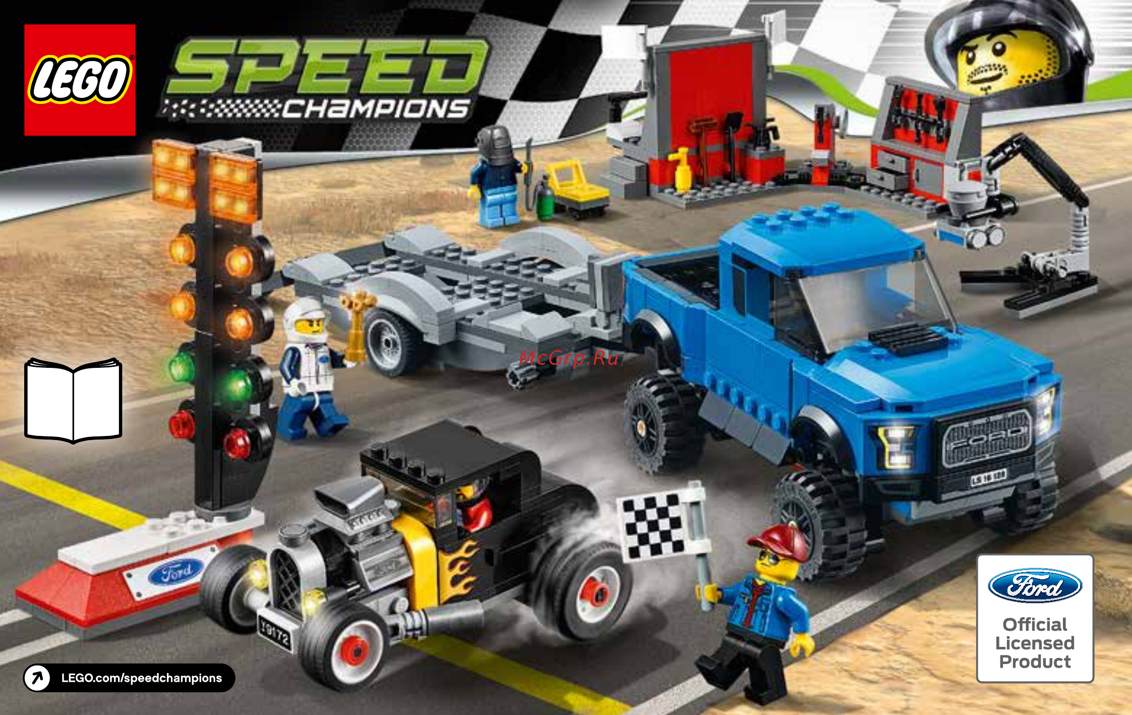 Lego Speed Champions Ford F-150 Raptor и гоночный автомобиль Ford (75875) Инструкция по эксплуатации онлайн