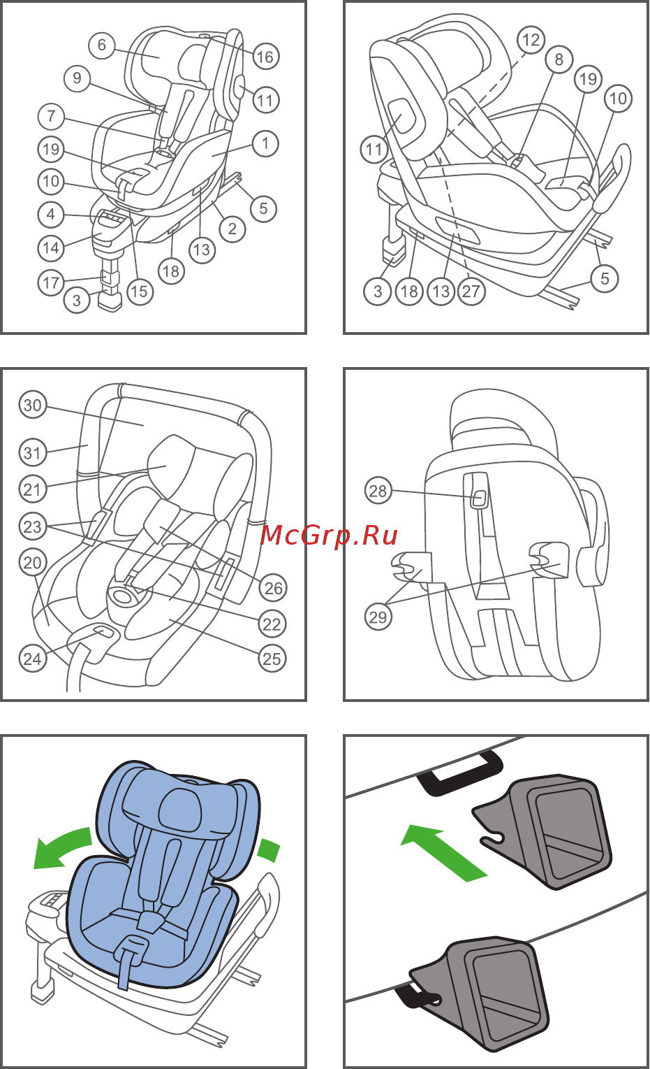 Recaro Zero.1 Elite R129 группа 0/1, Коричневый-Бежевый Инструкция по эксплуатации онлайн [2/24] 305798