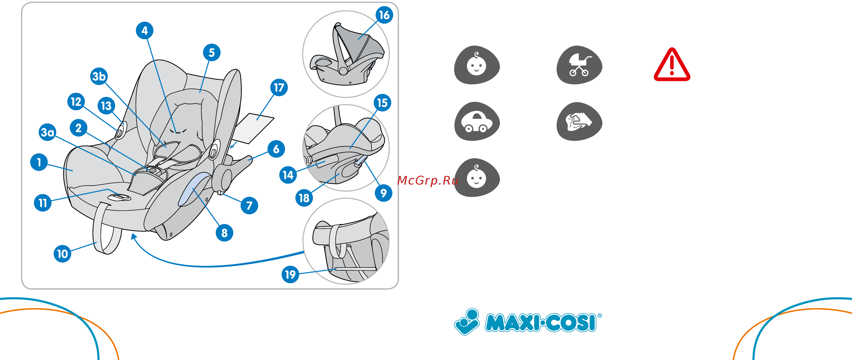 Maxi-Cosi Cabrio Fix группа 0+, Purple Blossom Инструкция по эксплуатации онлайн [3/53] 305971