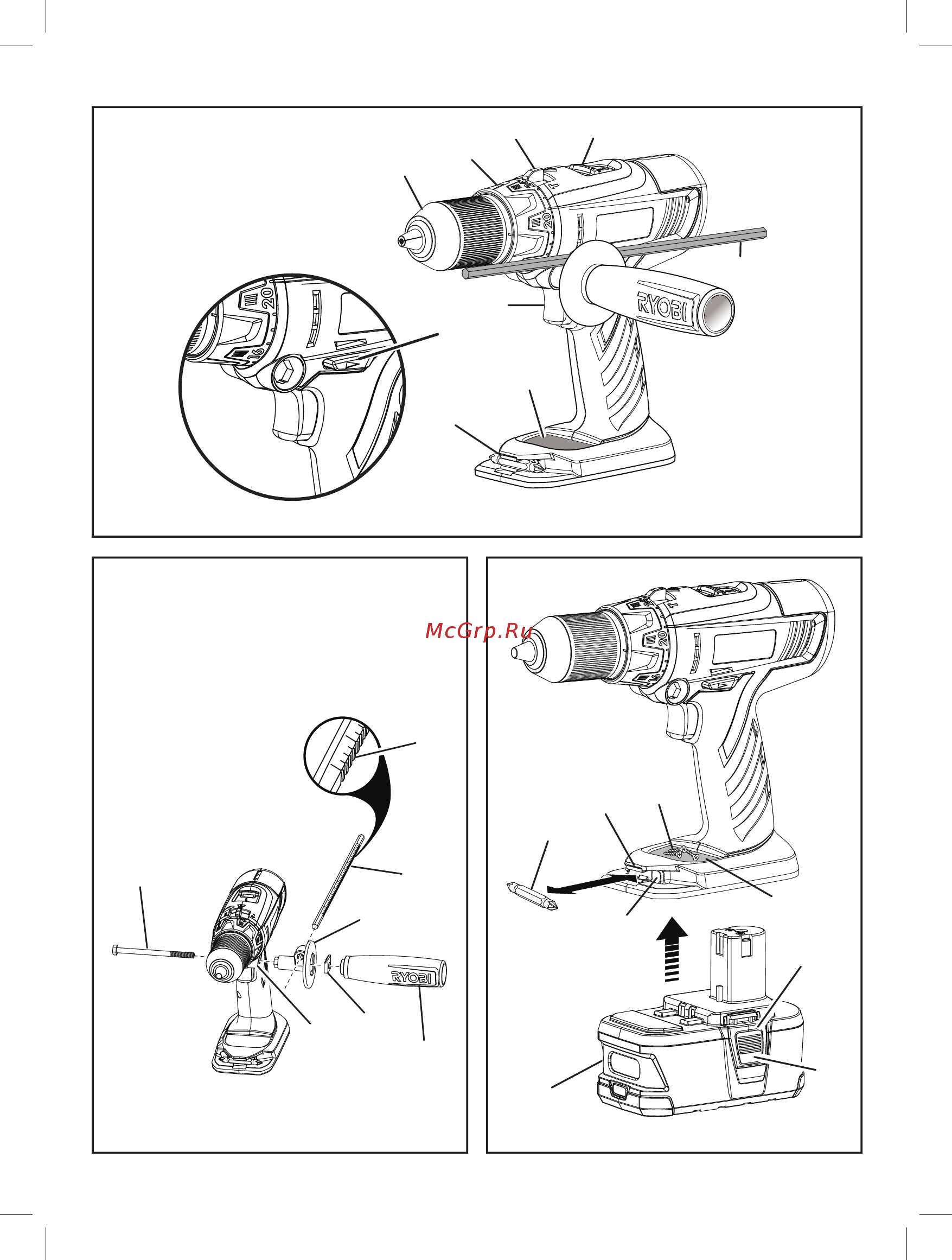 Ryobi LCDI1802M Hammer Drill 18V EU 5133000246 Инструкция по эксплуатации онлайн [2/153] 306591