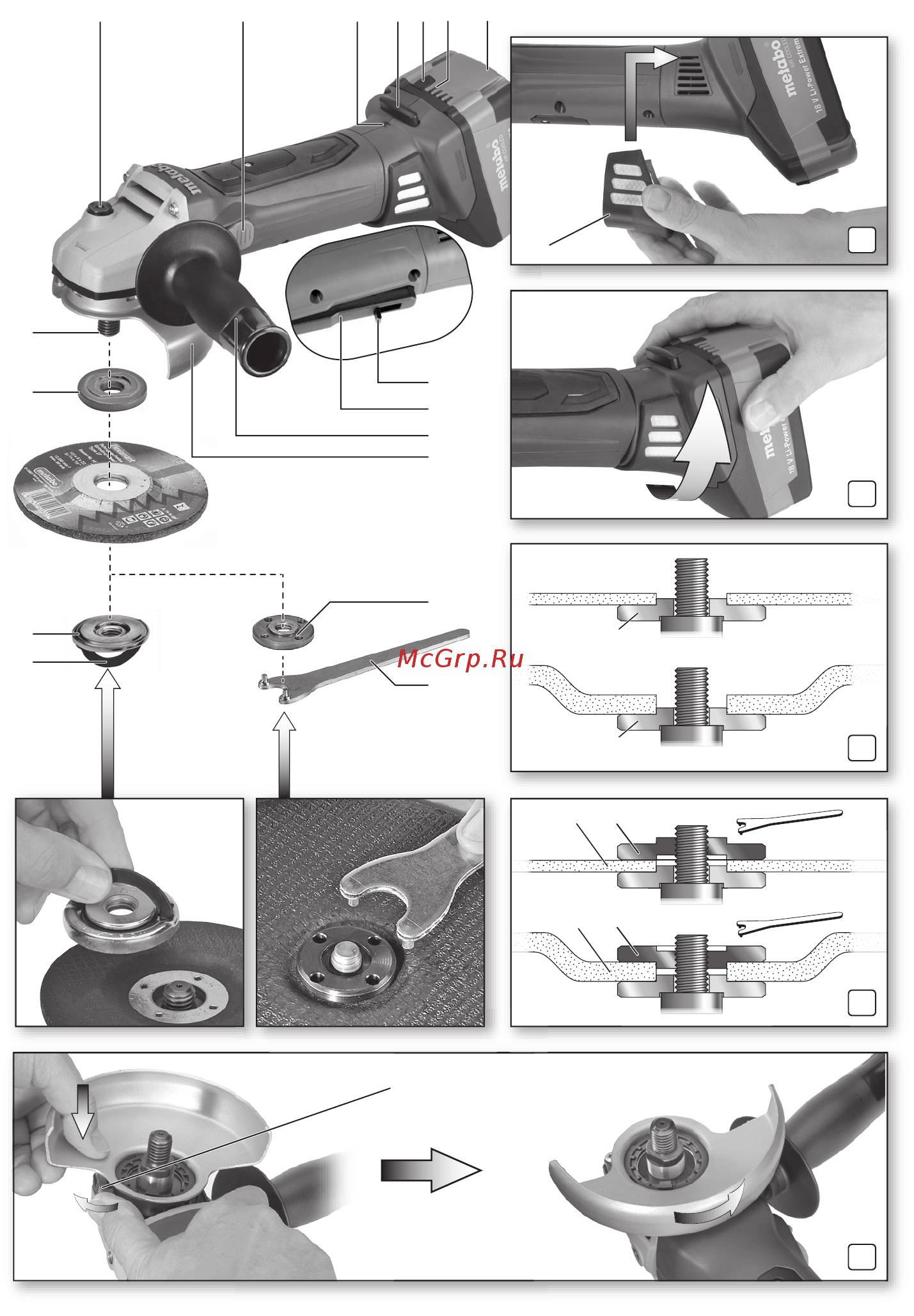 Metabo W 18 LTX 125 602174850 Инструкция по эксплуатации онлайн [2/124] 308599