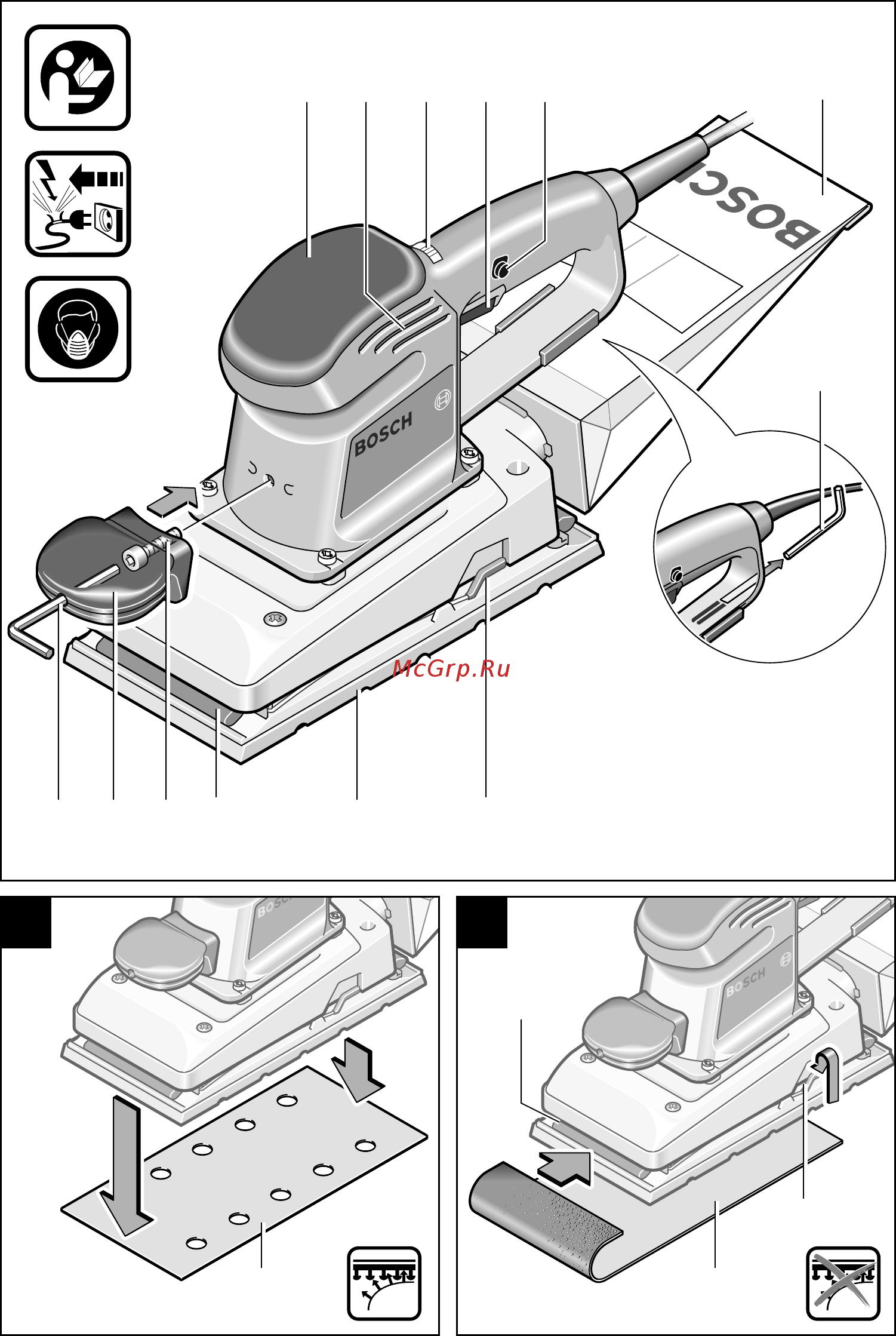 Bosch GSS 280 AE 601293670 [2/9] ➊ ➋
