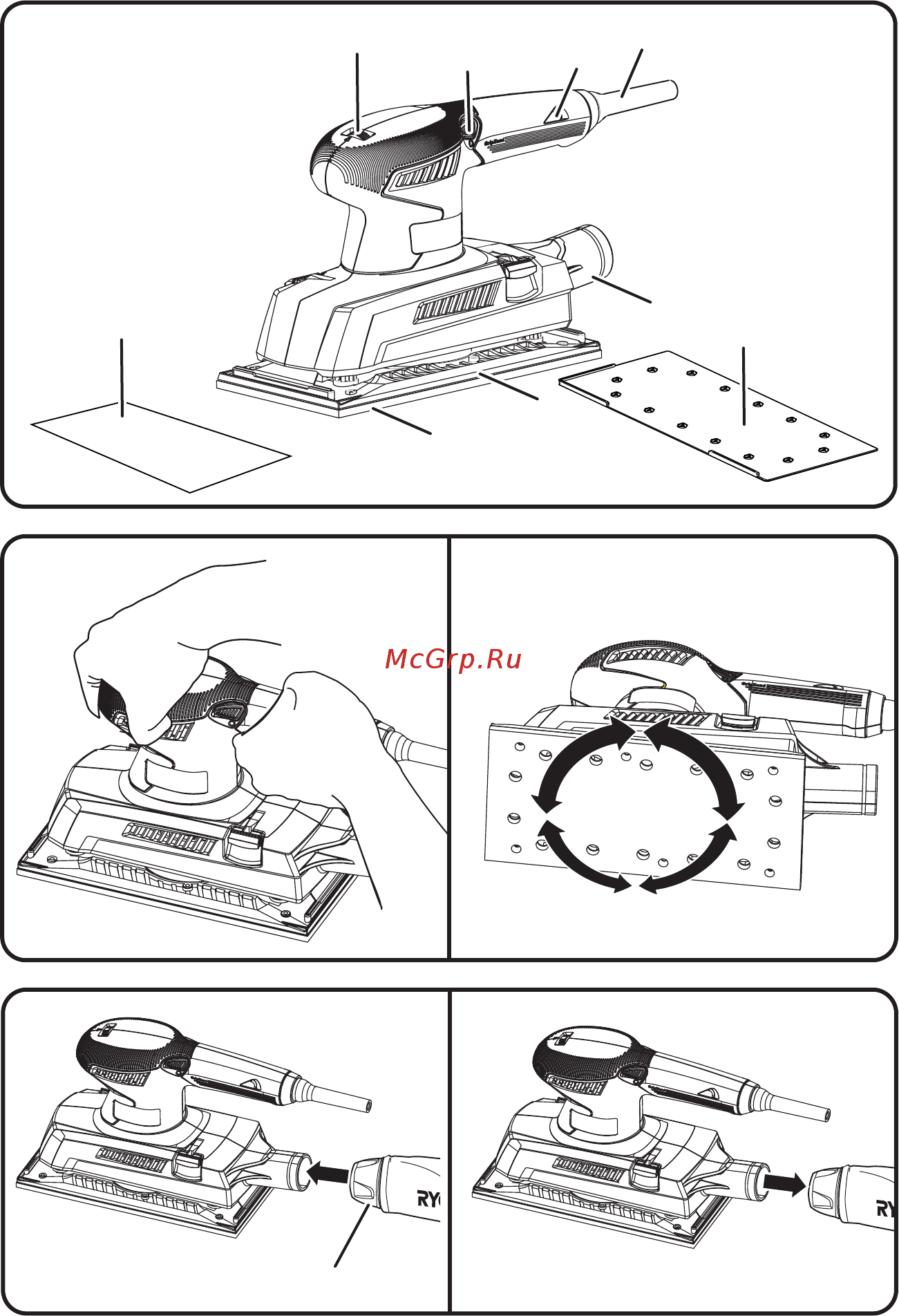 Ryobi ESS3215VHG Sheet Sander 320W EU 5133000356 Инструкция по эксплуатации онлайн [2/140] 307999