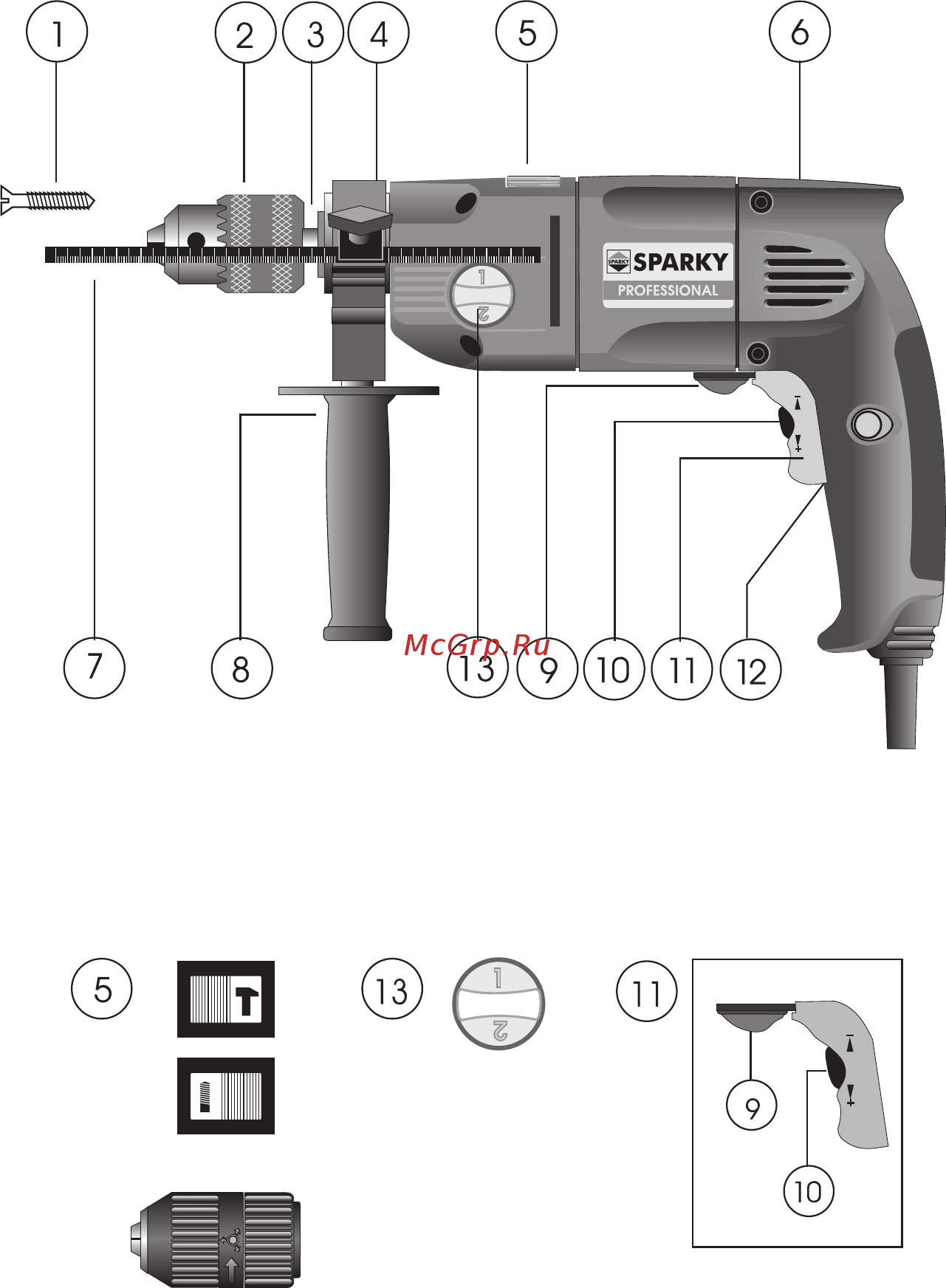 Sparky BUR2 200E KL 12000021001 Инструкция по эксплуатации онлайн [2/4] 308114