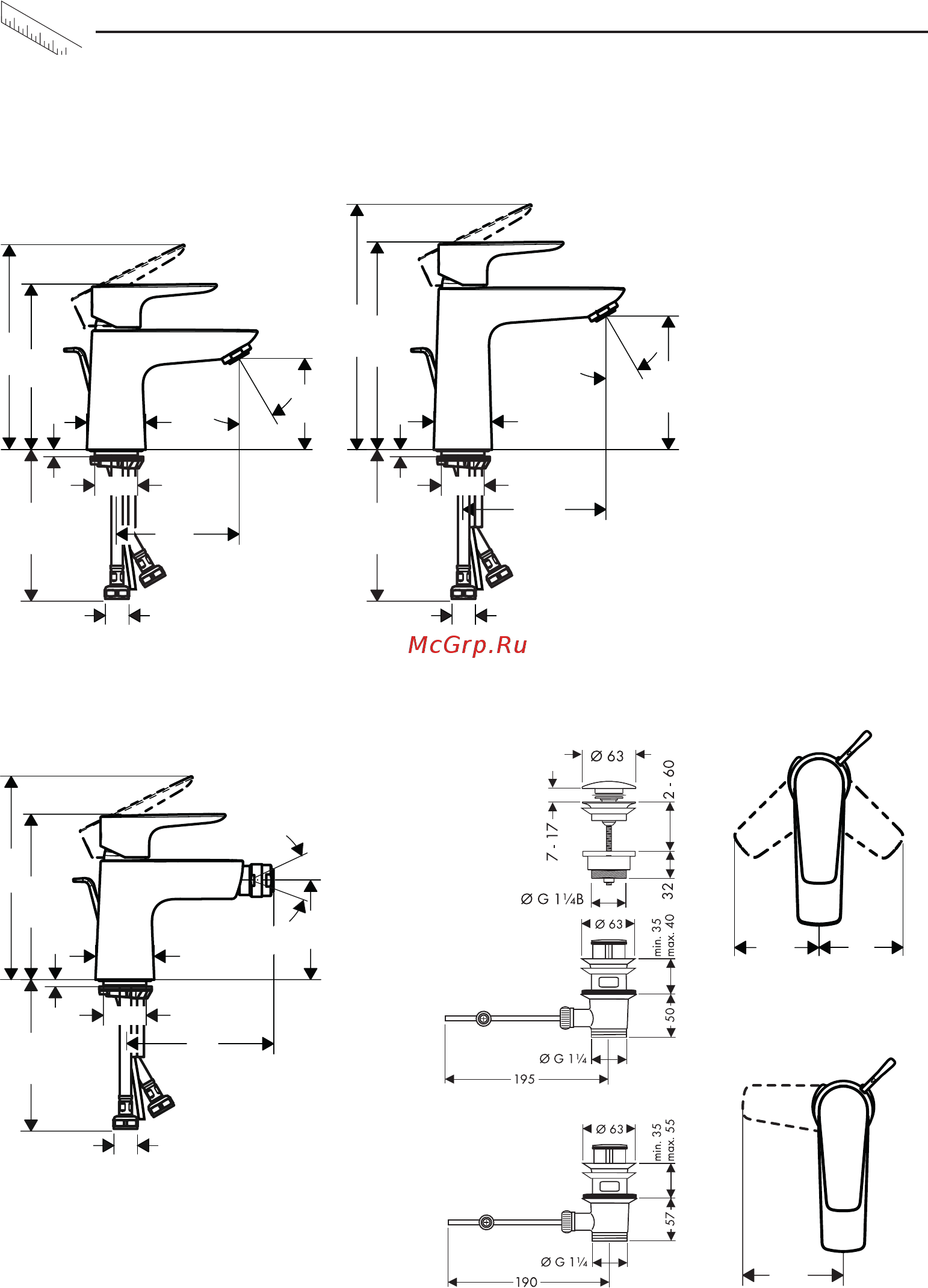 HansGrohe Talis E 80 71702000 [36/48] Maße maße