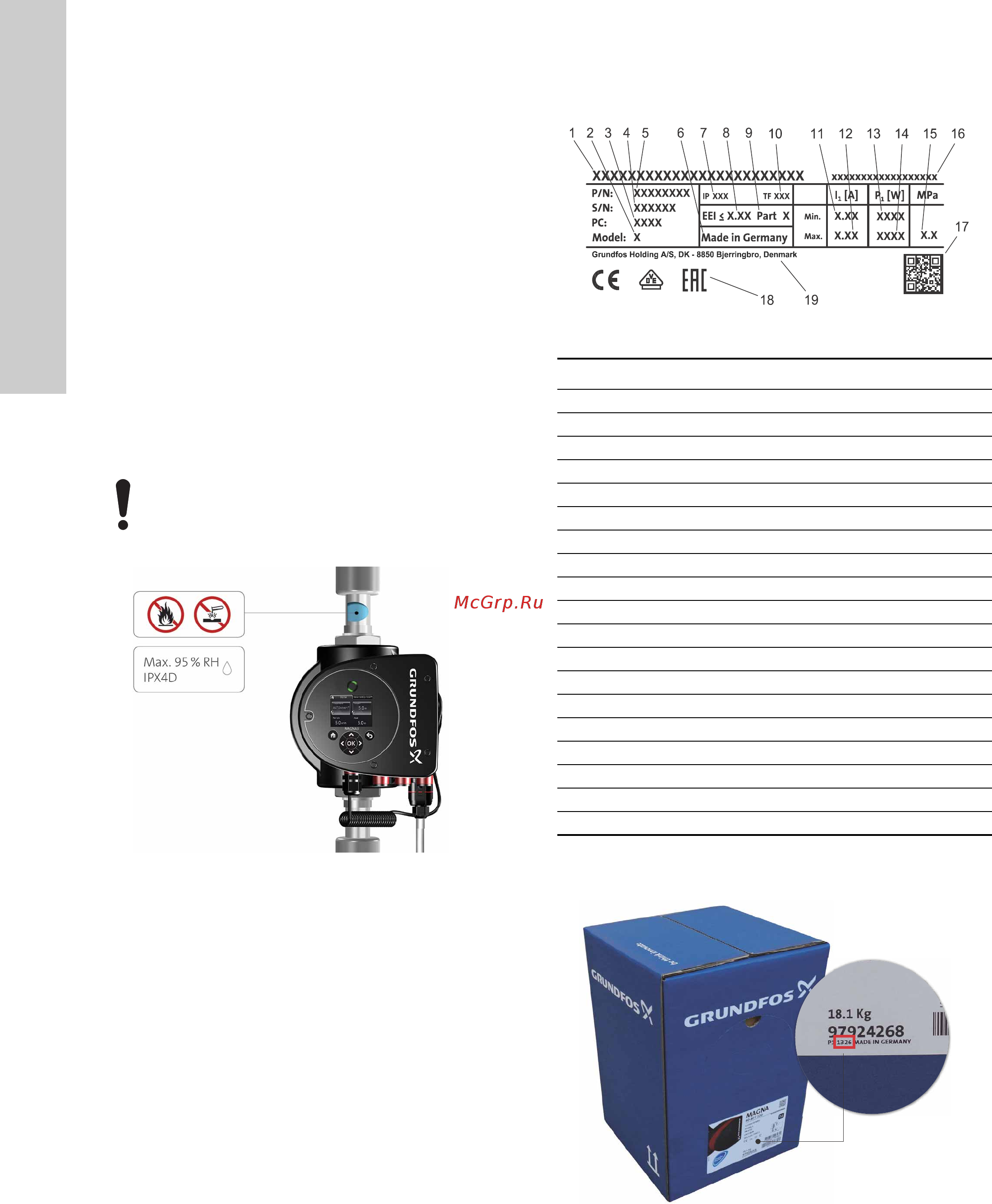 Grundfos MAGNA3 25-40 N 180 97924336 [1238/1656] Glykol