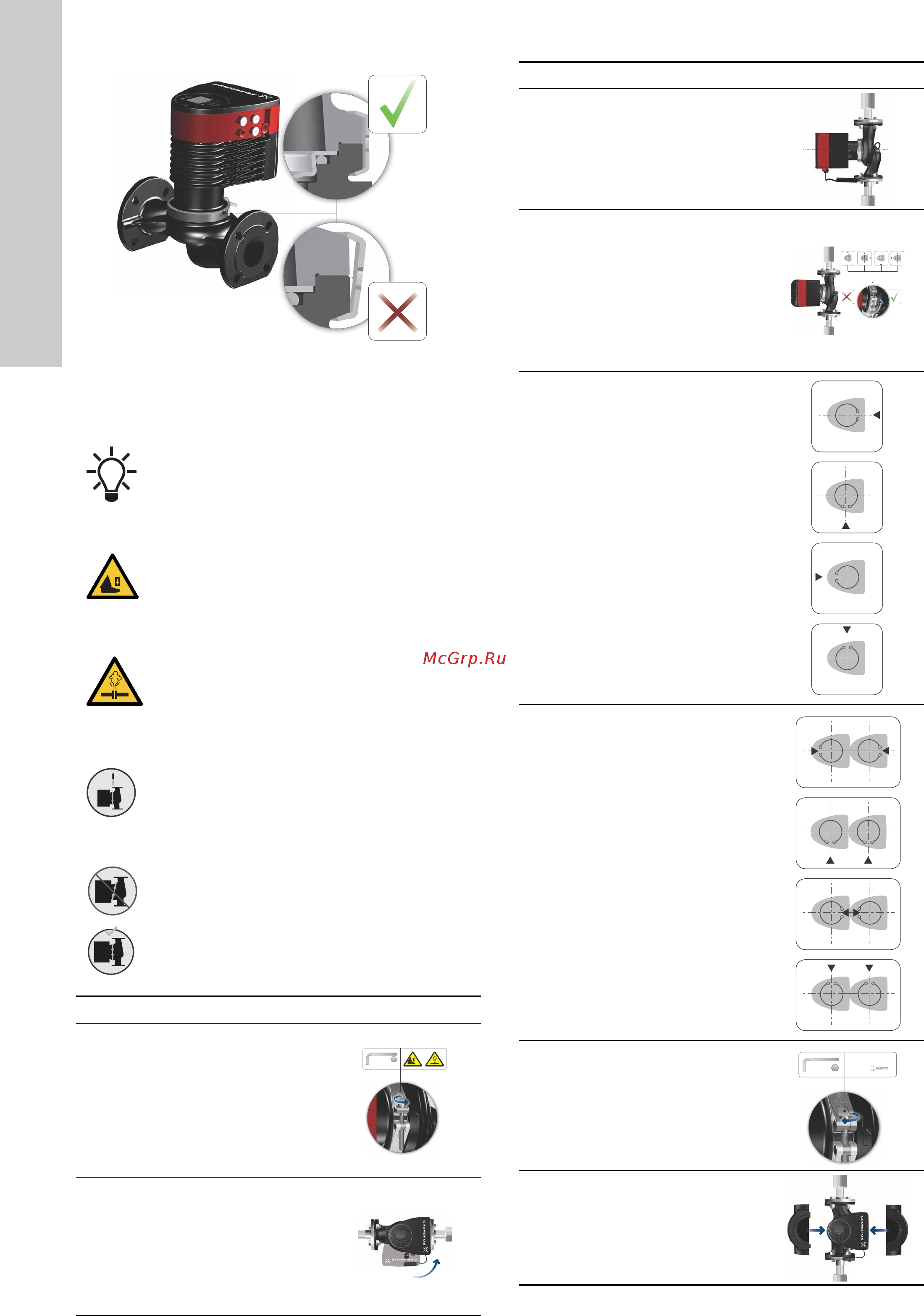 Grundfos MAGNA3 D 32-80 180 97924451 [488/1656] Αλλαγή της θέσης του κιβωτίου ελέγχου