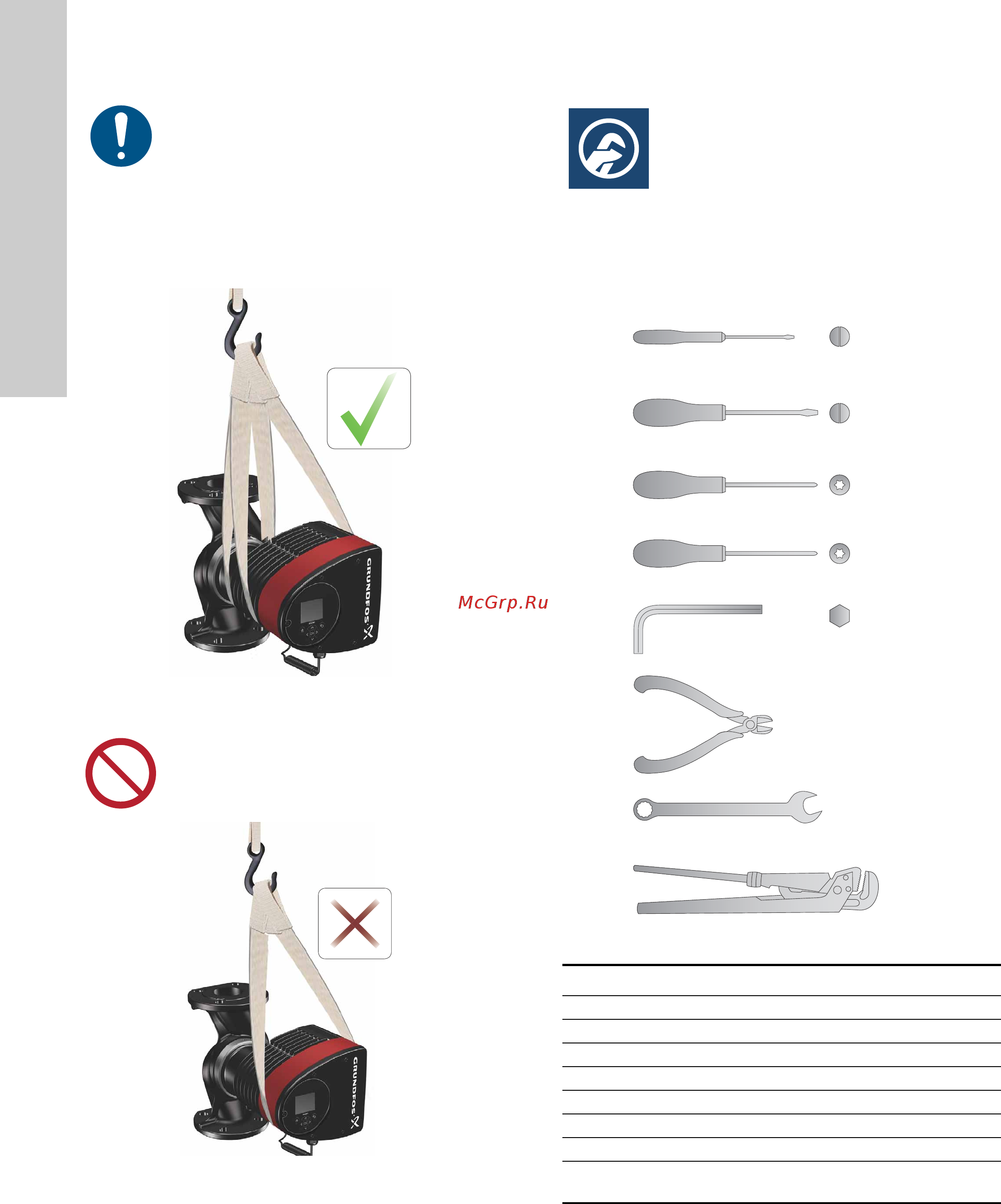 Grundfos MAGNA3 D 32-80 180 97924451 [538/1656] Podizanje crpke