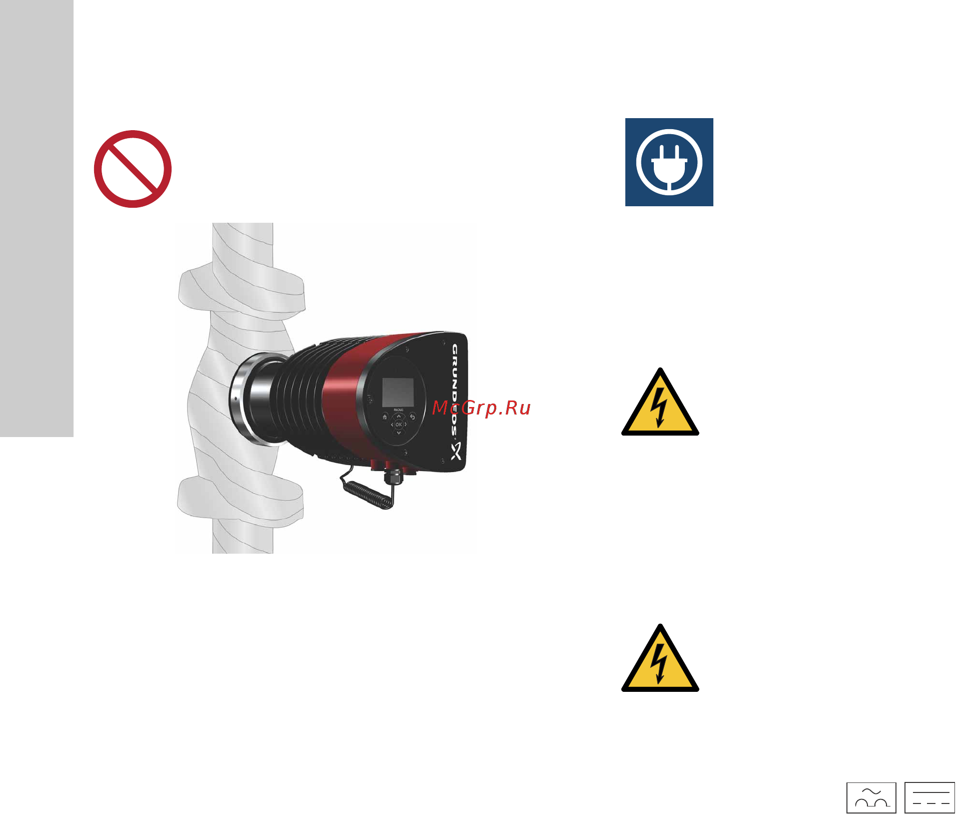 Grundfos MAGNA3 D 32-80 180 97924451 [542/1656] Električna instalacija