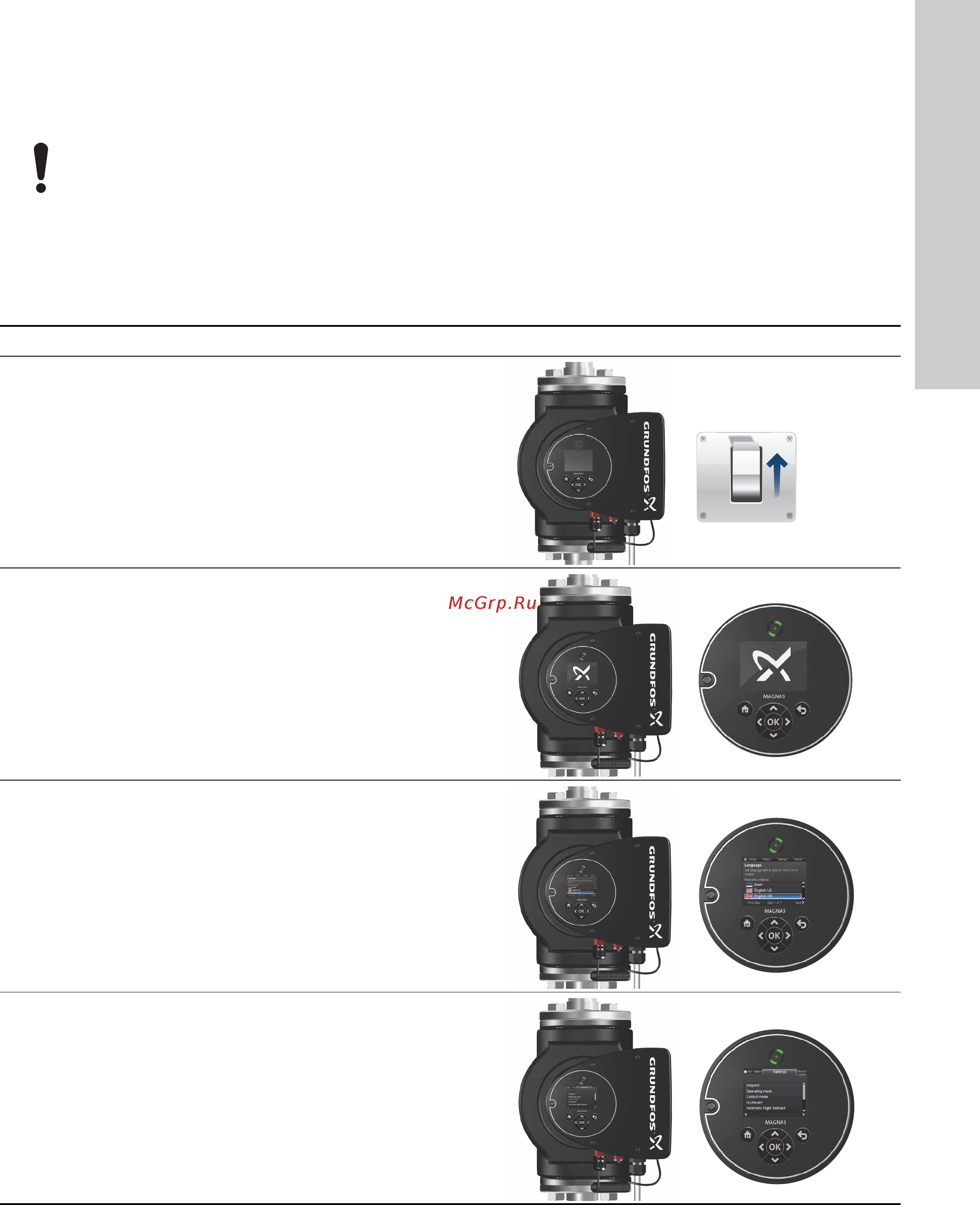 Grundfos MAGNA3 25-40 N 180 97924336 [811/1656] Het product in bedrijf nemen