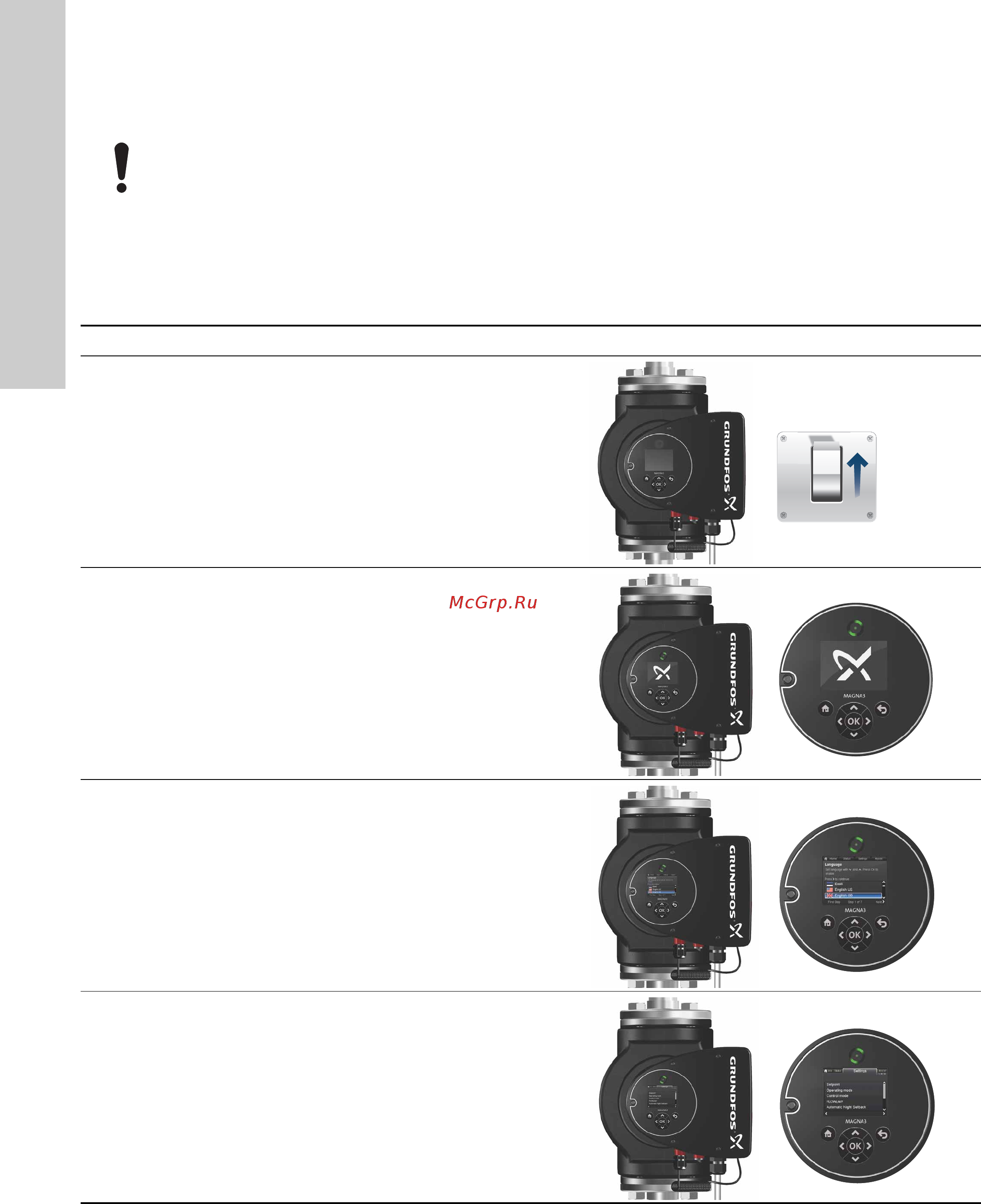 Grundfos MAGNA3 D 32-80 180 97924451 [864/1656] Uruchamianie produktu