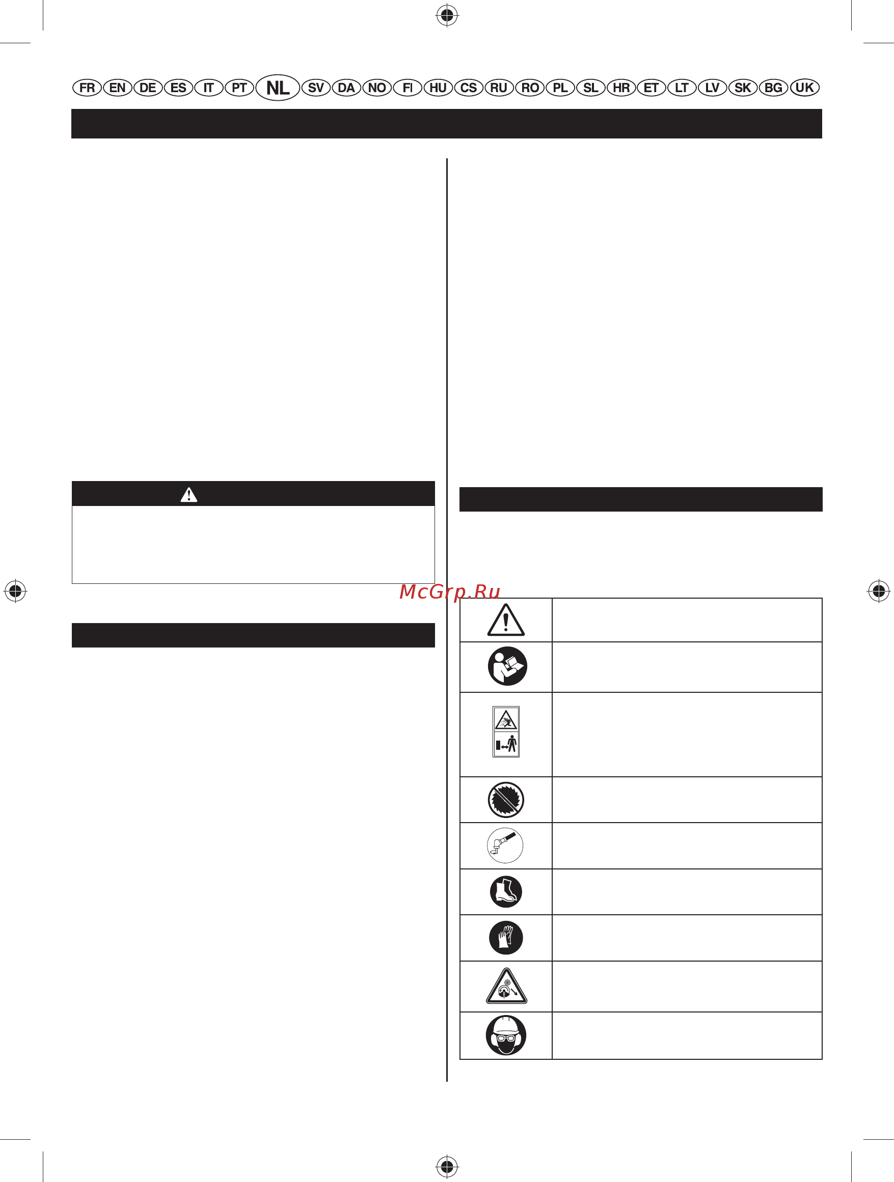Ryobi RBC52FSBO 5133002544 [104/396] Nederlands vertaling van de originele instructies