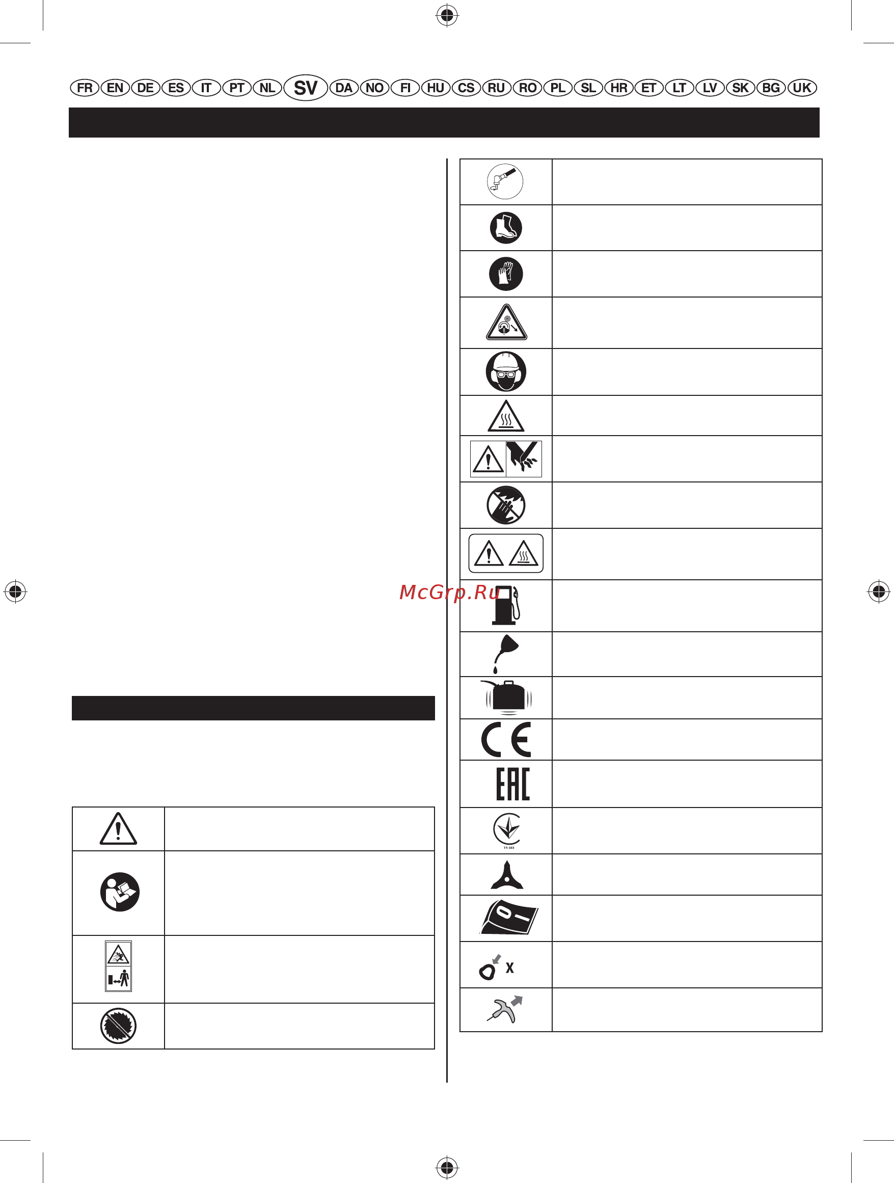 Ryobi RBC52FSBO 5133002544 [119/396] Svenska översättning från originalinstruktioner