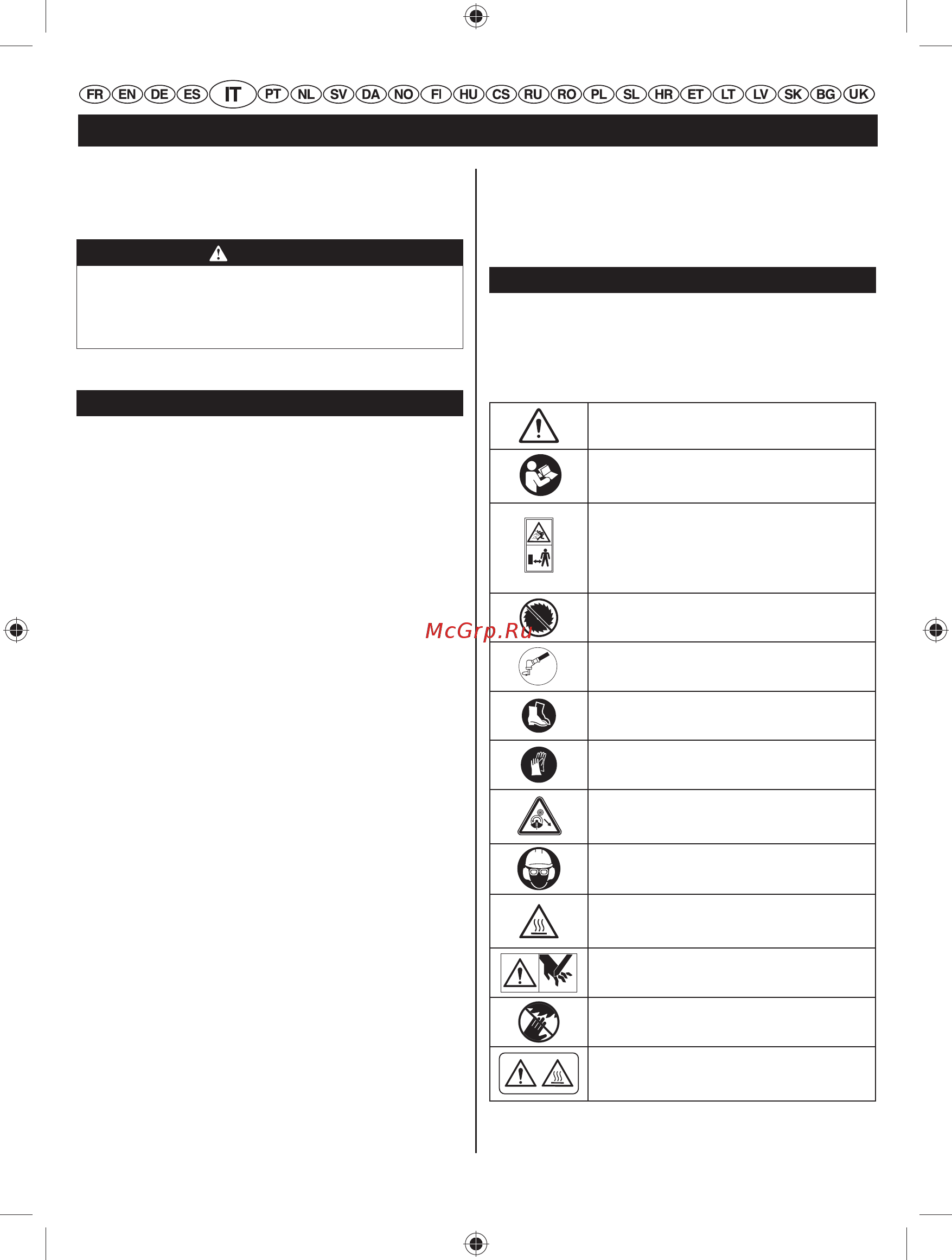 Ryobi RBC52FSBO 5133002544 [74/396] Italiano traduzione dalle istruzioni originali