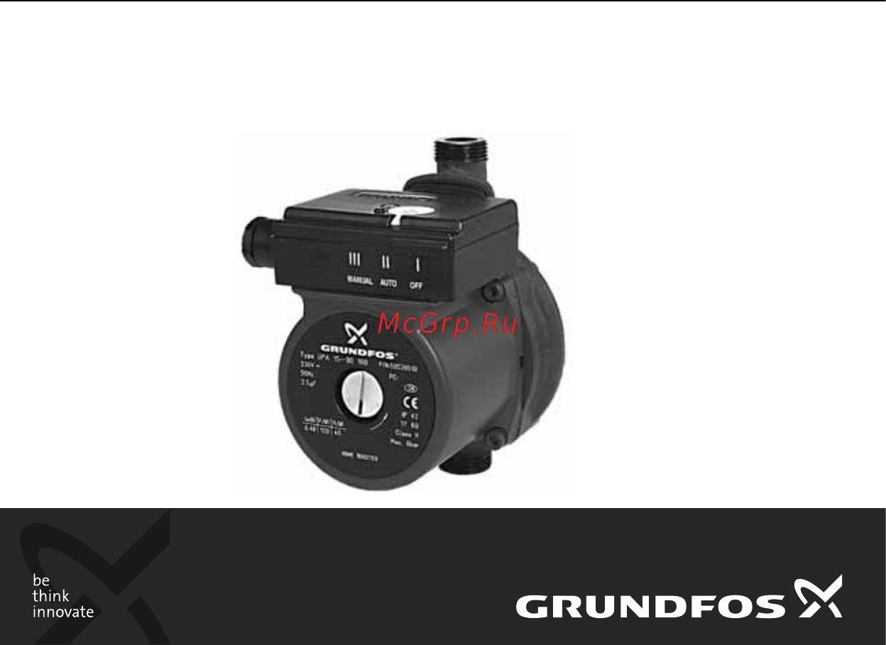 Grundfos UPA 15-90 N 96621403 Инструкция по эксплуатации онлайн