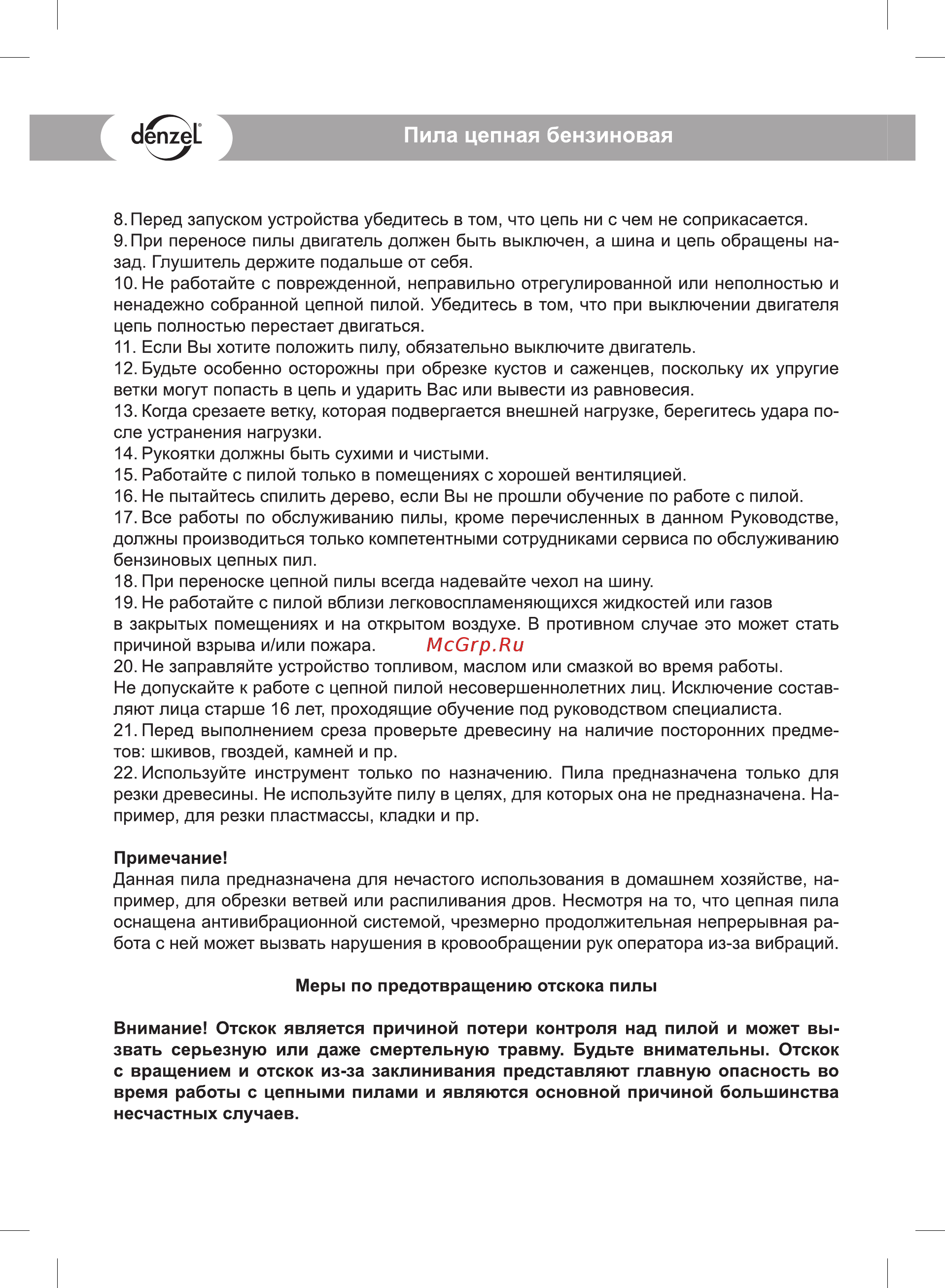 Denzel GS-40 X-Pro 95224 [4/24] Пила цепная бензиновая