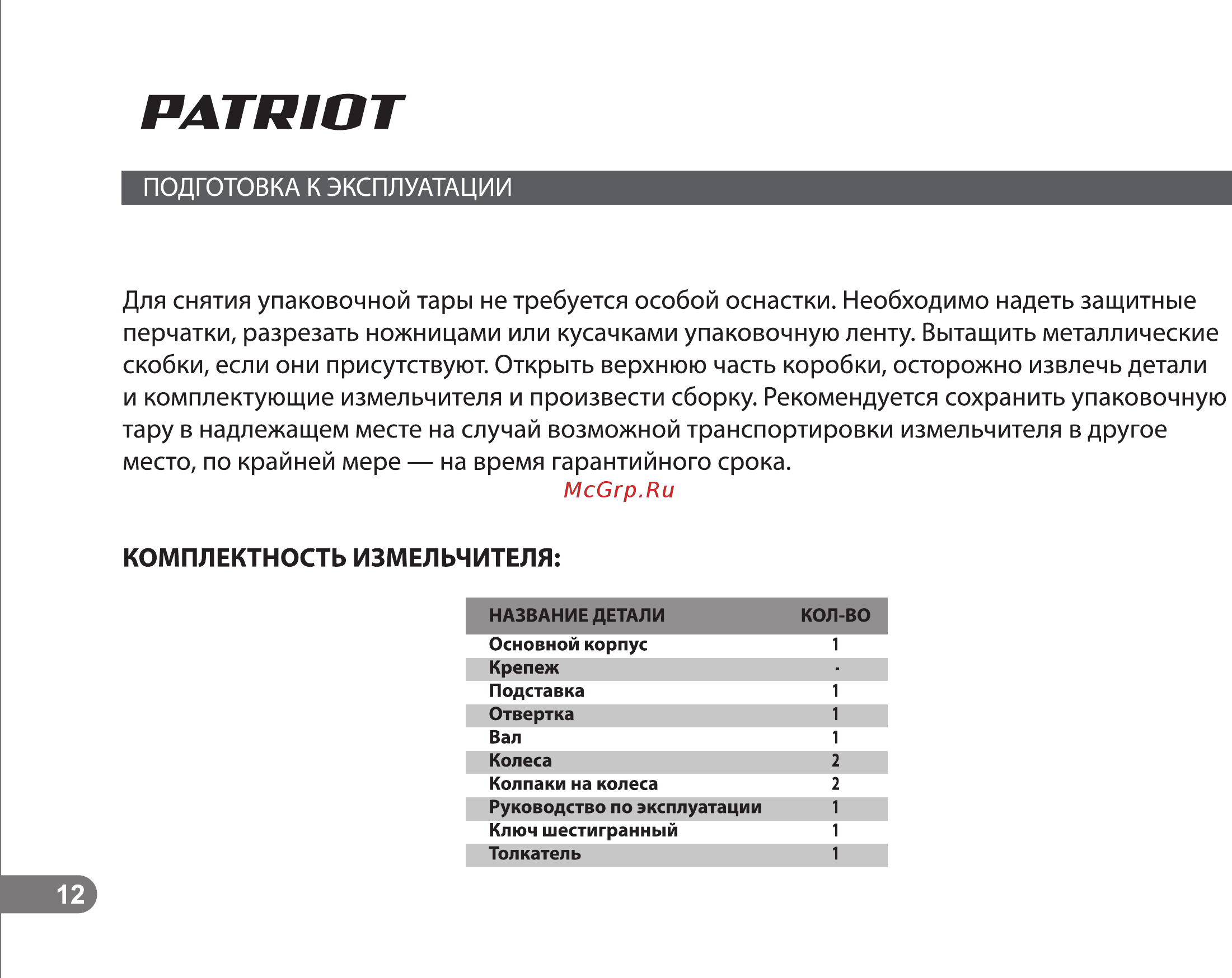 Patriot PT SE30 [12/22] Страница 12