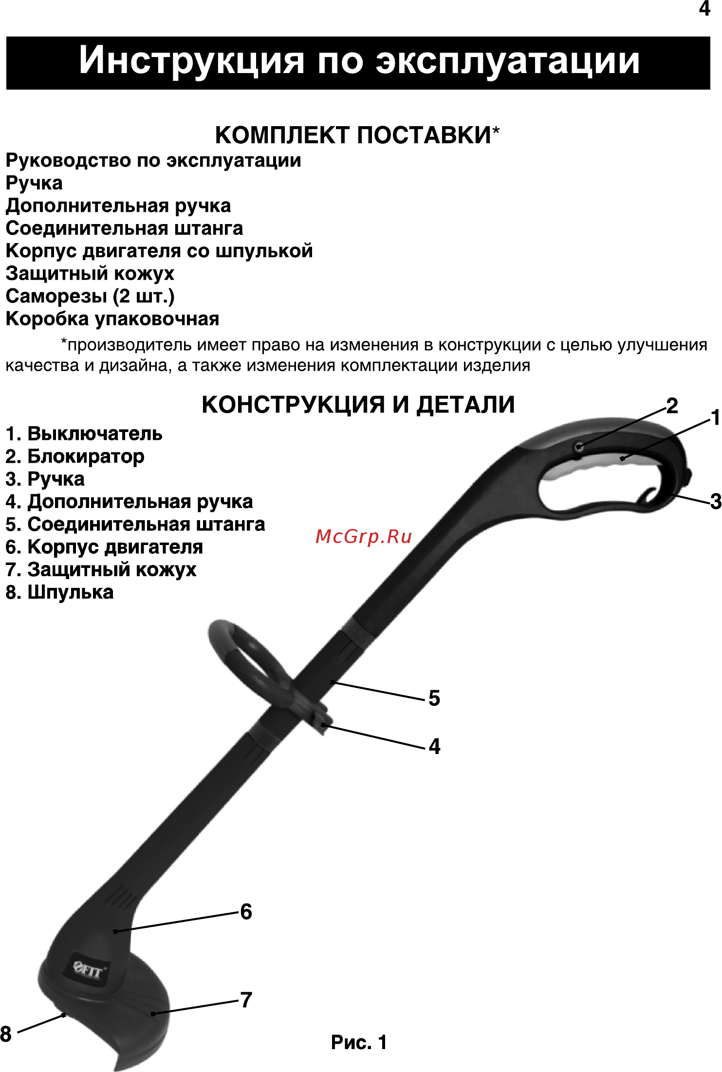 Fit ET-300 (80653) [4/13] Конструкция и детали