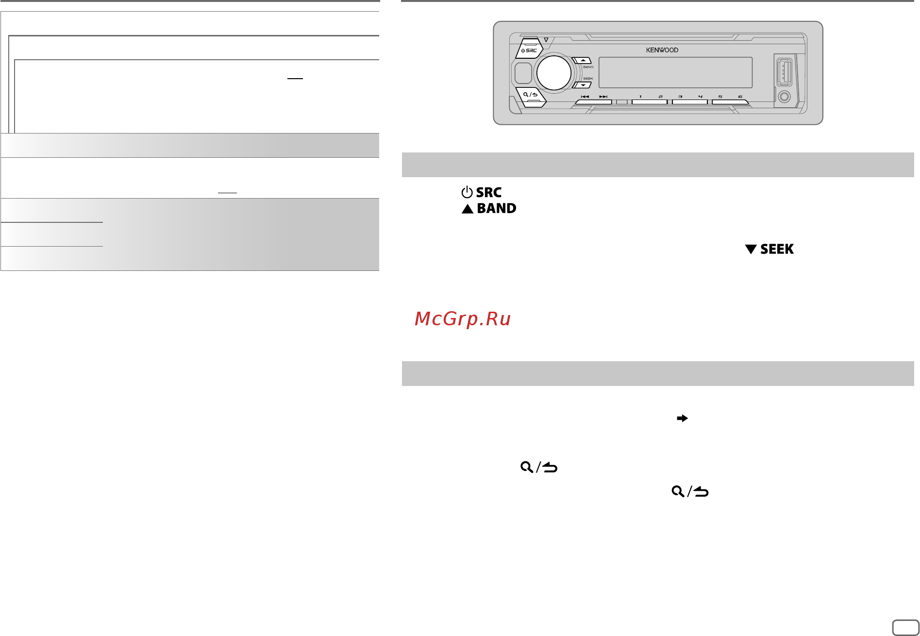 Kenwood KMM-123Y 4x50Вт [7/36] Русский