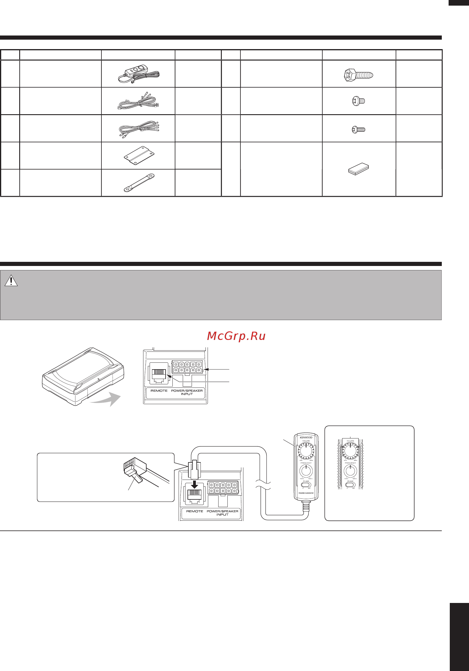 Kenwood KSC KSC-SW11 [3/8] Подключение