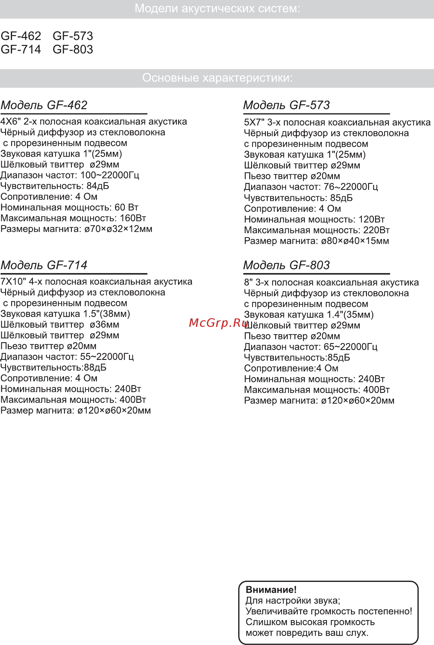 ACV GF GF-714 Инструкция по эксплуатации онлайн [5/12] 310701