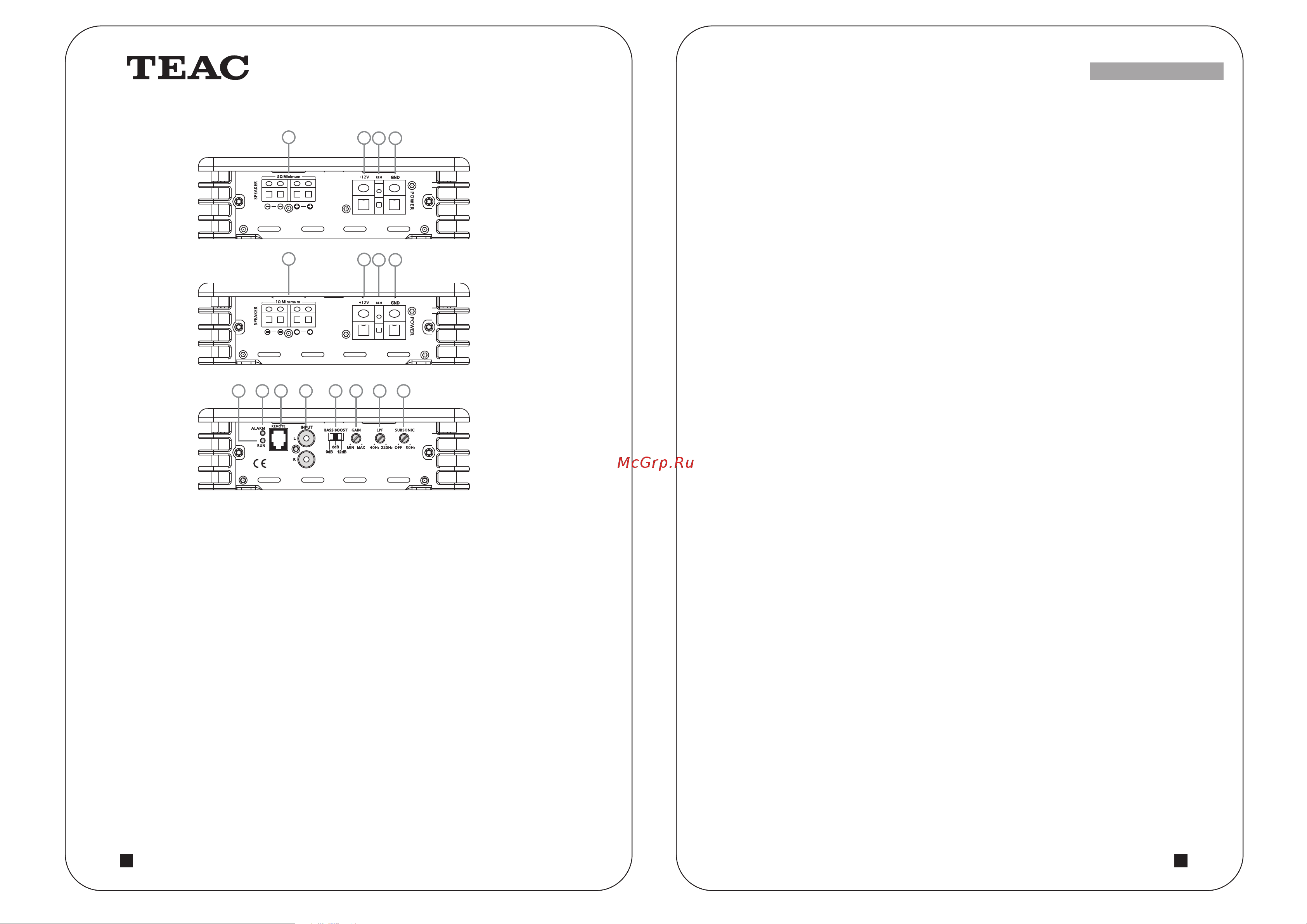Teac TE TE-PK4100 [3/6] Панель усилителя