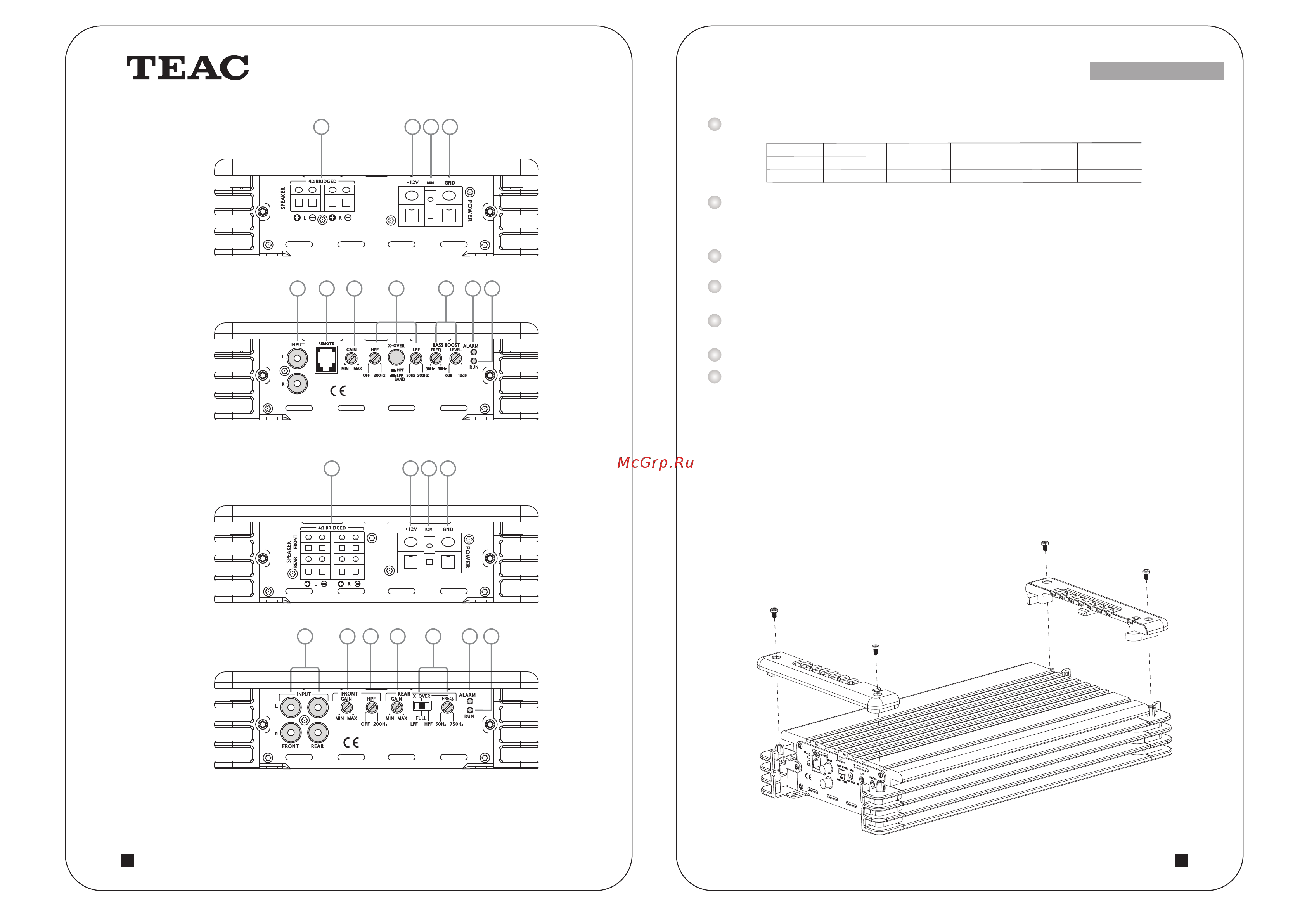 Teac TE TE-PK4100 [4/6] Подключение усилителя