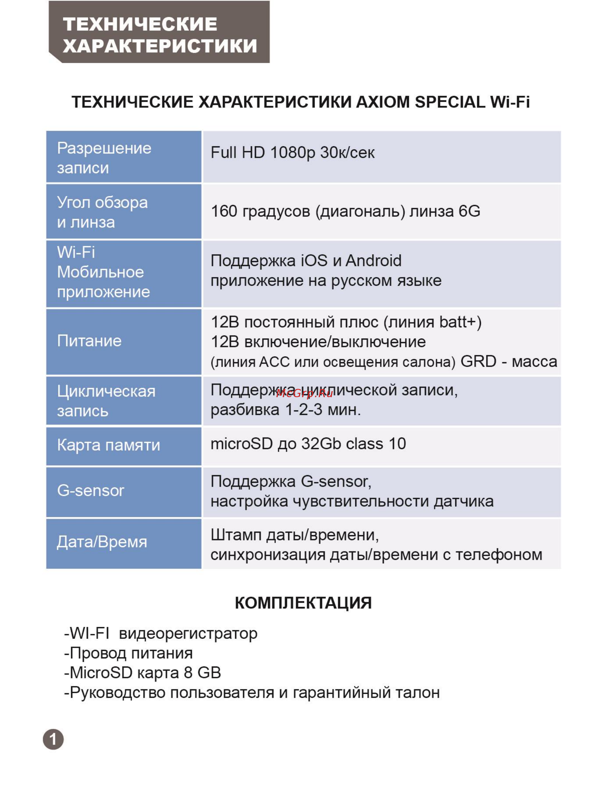 Axiom Infiniti Special Wi-Fi [4/27] Технические характеристики