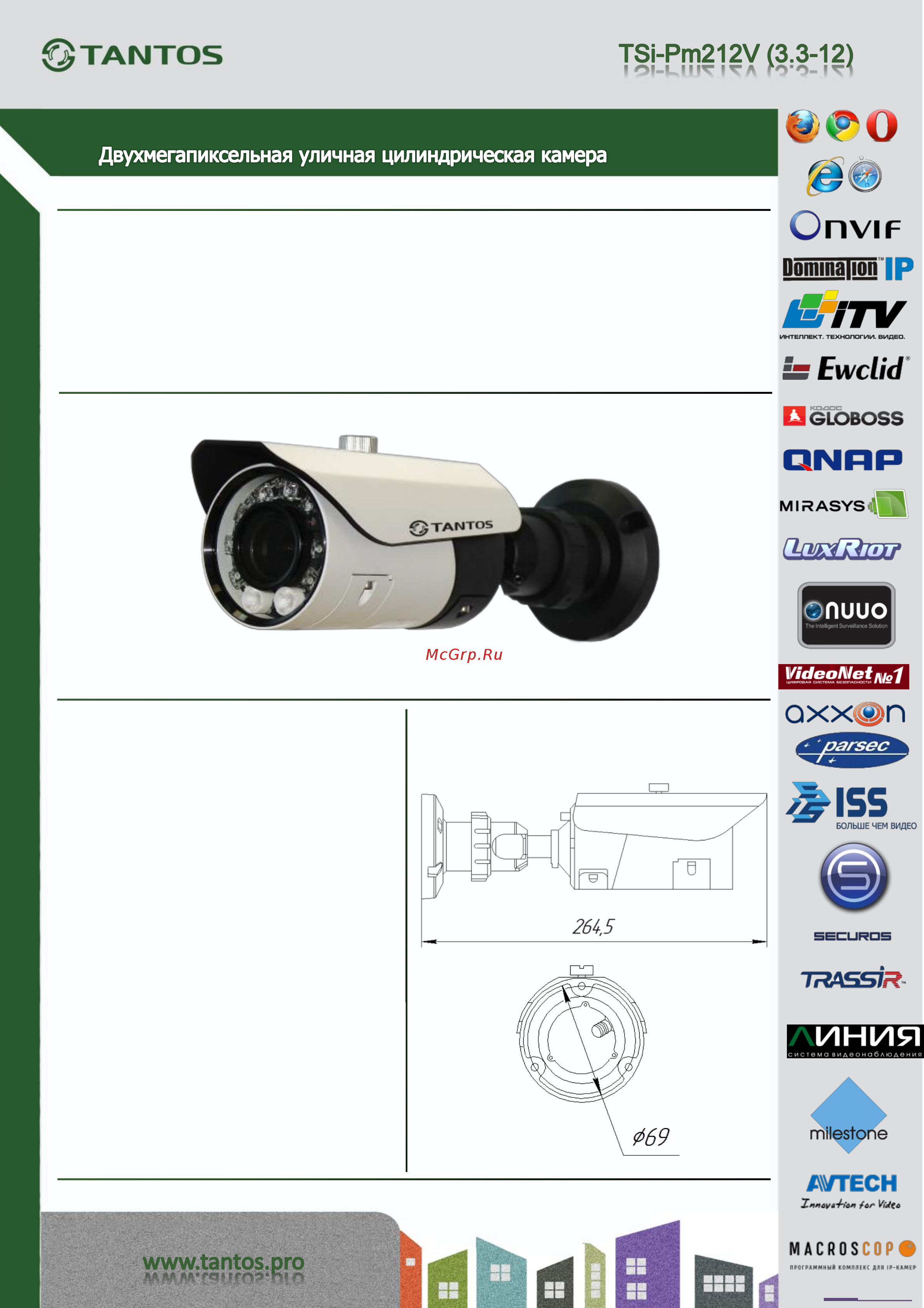 Tantos TSi-Pm212V (3.3-12) Спецификация онлайн