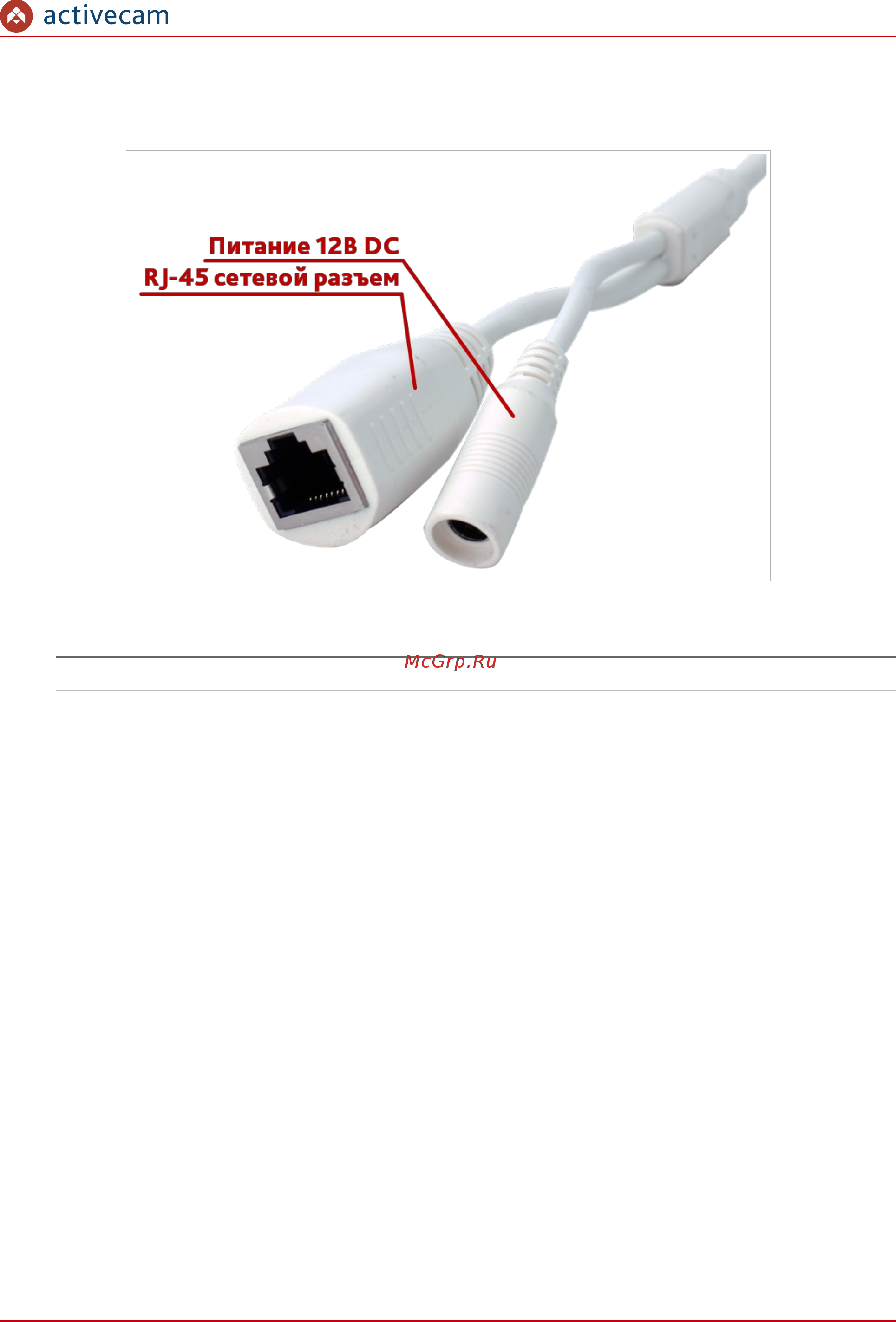 ActiveCam AC-D2123IR3 [7/99] Для подключения к ip камеры ac d2123ir3 используются