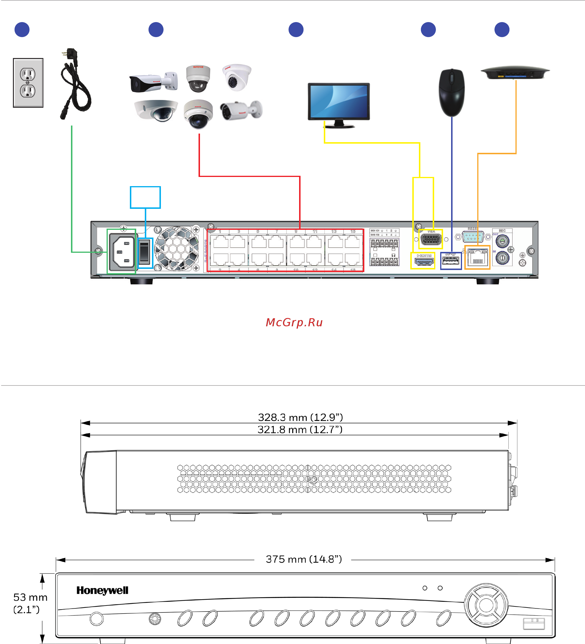 Honeywell HEN08104 [2/4] Dimensions