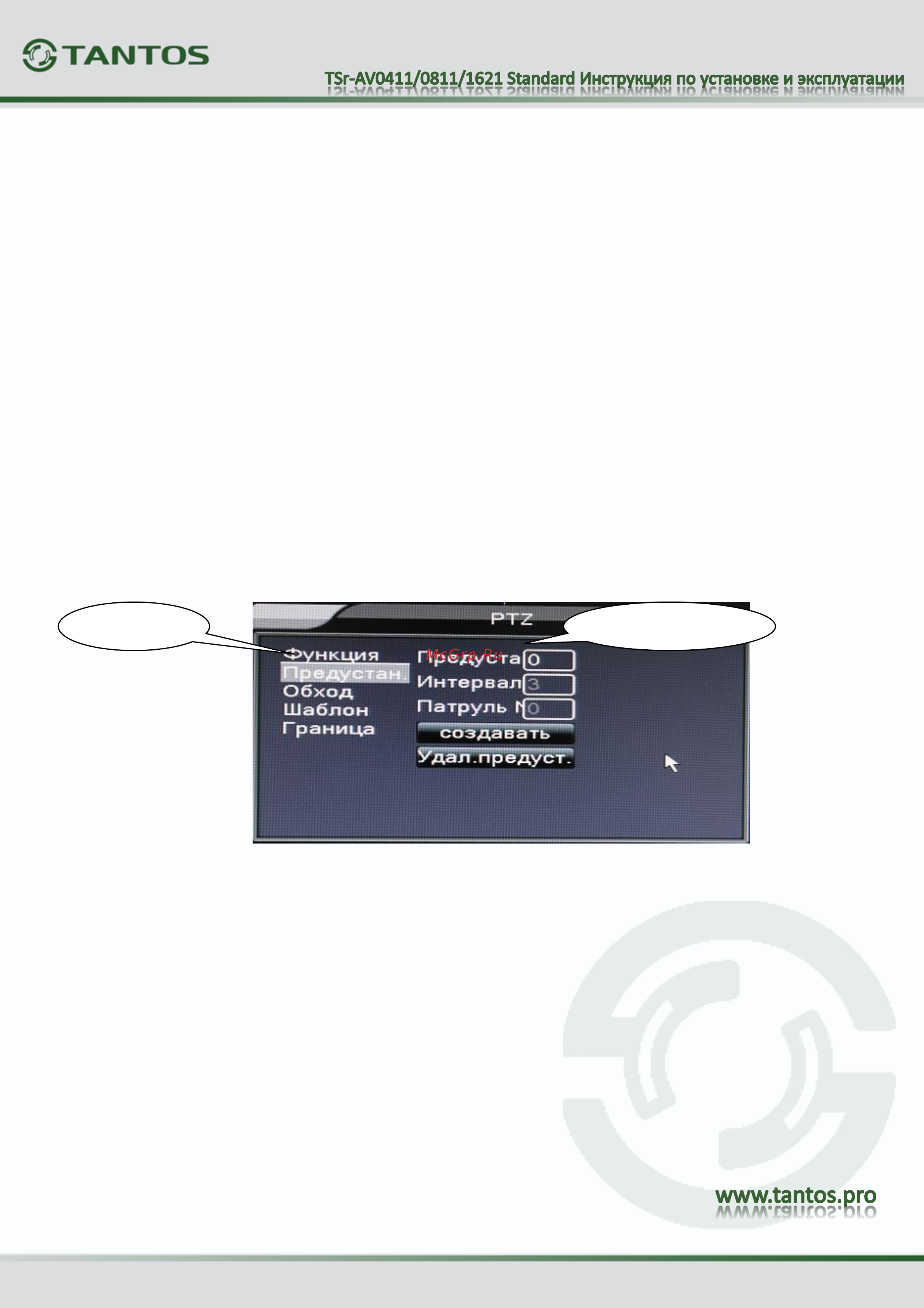 Tantos TSr-AV0411 Standard [22/73] Специальные функции