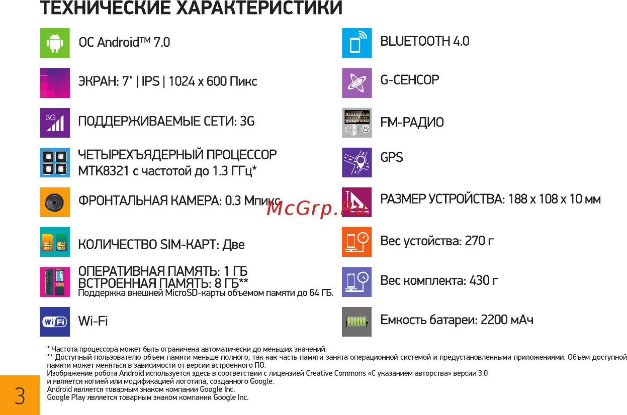 Digma Optima Prime 3 3G Инструкция по эксплуатации онлайн [3/28] 312757