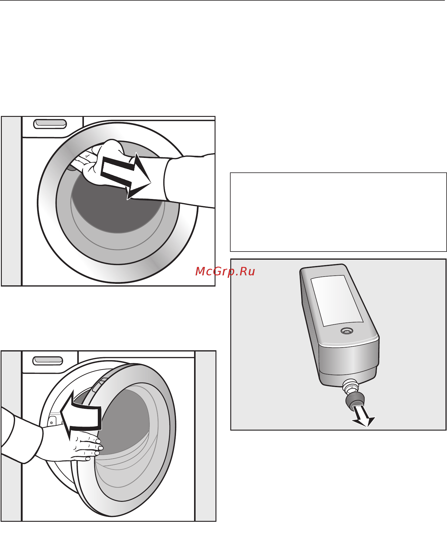 Miele WKR571WPS [17/116] Извлечение картриджей для моющих средств из барабана