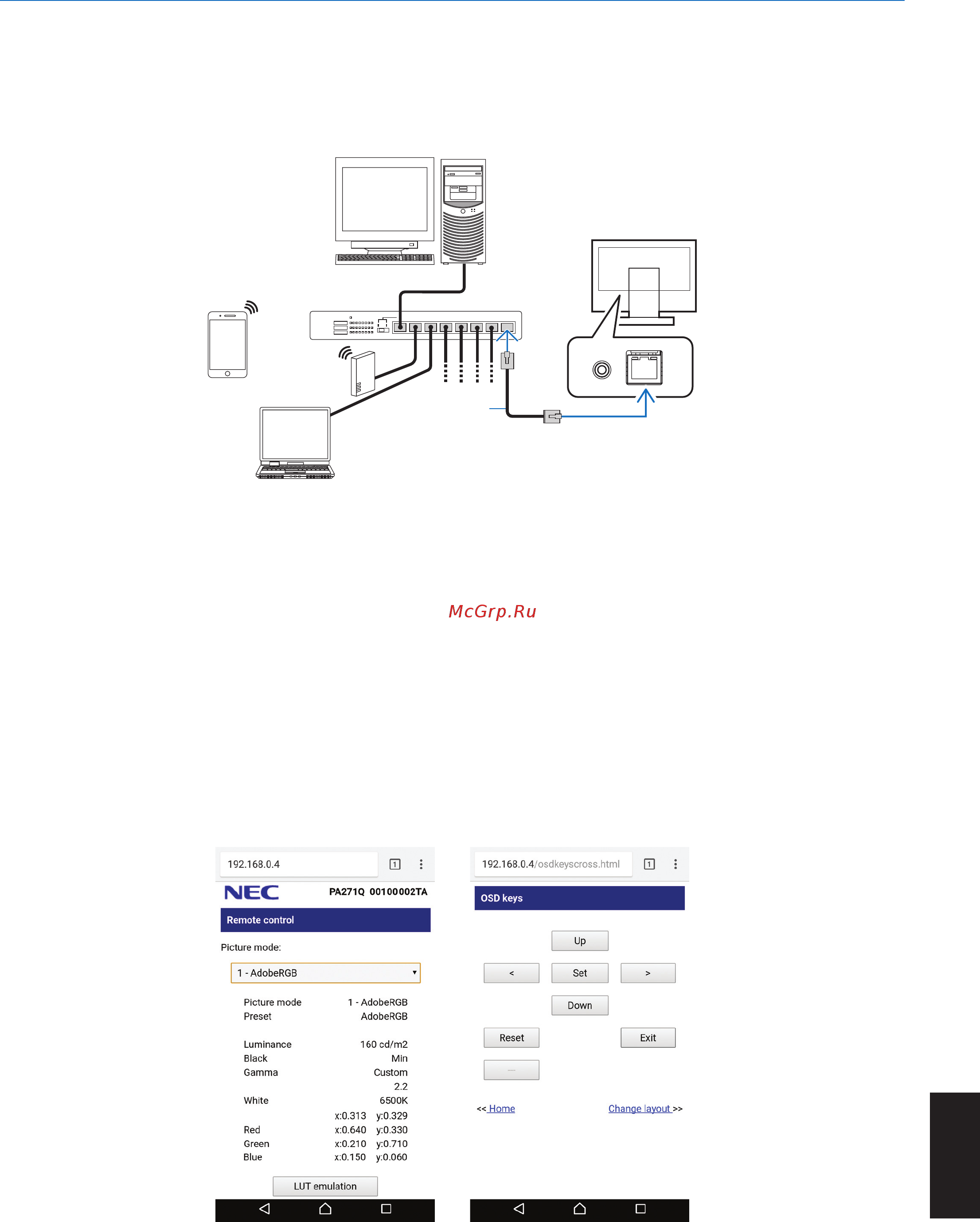 Nec MultiSync PA271Q [25/35] Управление жк монитором по сети