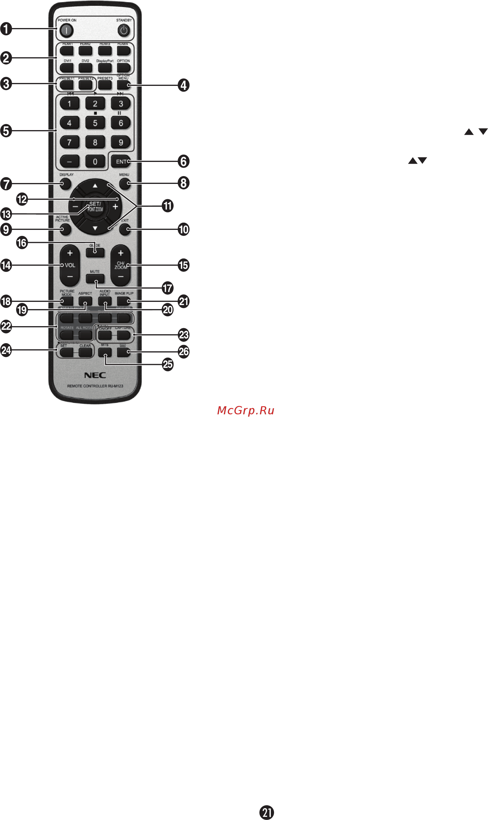 Nec MultiSync X551UHD IGT (InGlass Touch) [12/56] Сымсыз қашықтан басқару